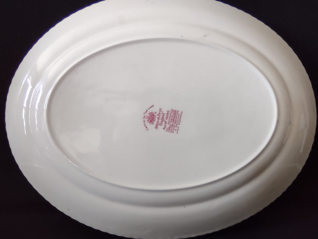 Vintage Castle On The Lake Johnson Serving Platter English Countryside (lot 5702