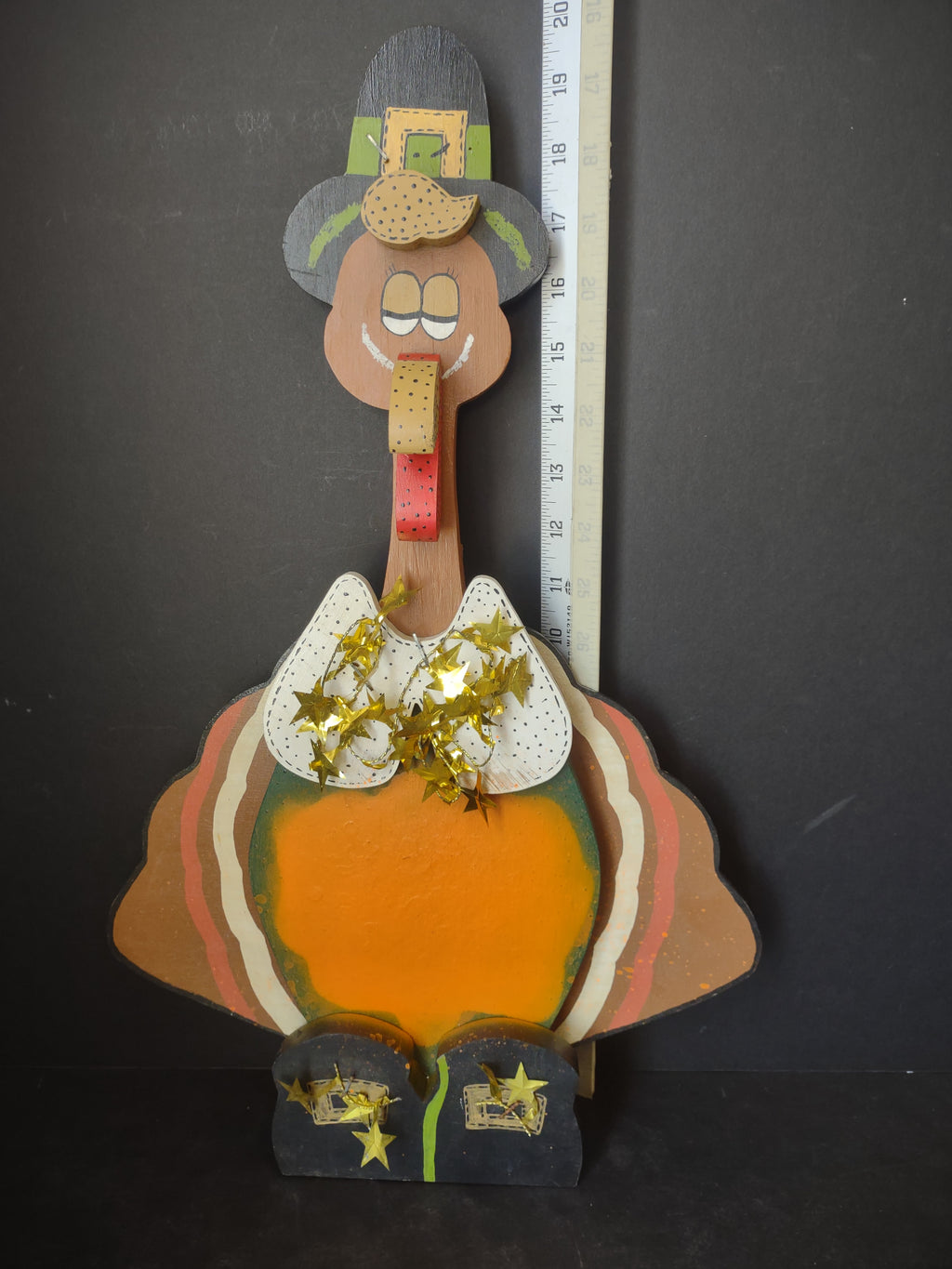 Thanksgiving Handmade Wooden Turkey Wall Hanging (Lot 3421)