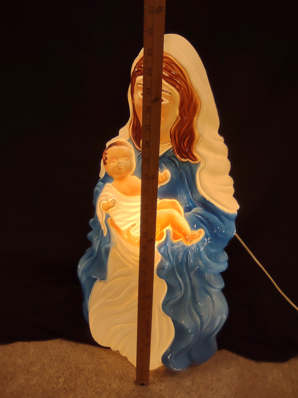 Vintage Christmas Nativity Mary Blow Mold Light Up 28"(lot 1311)