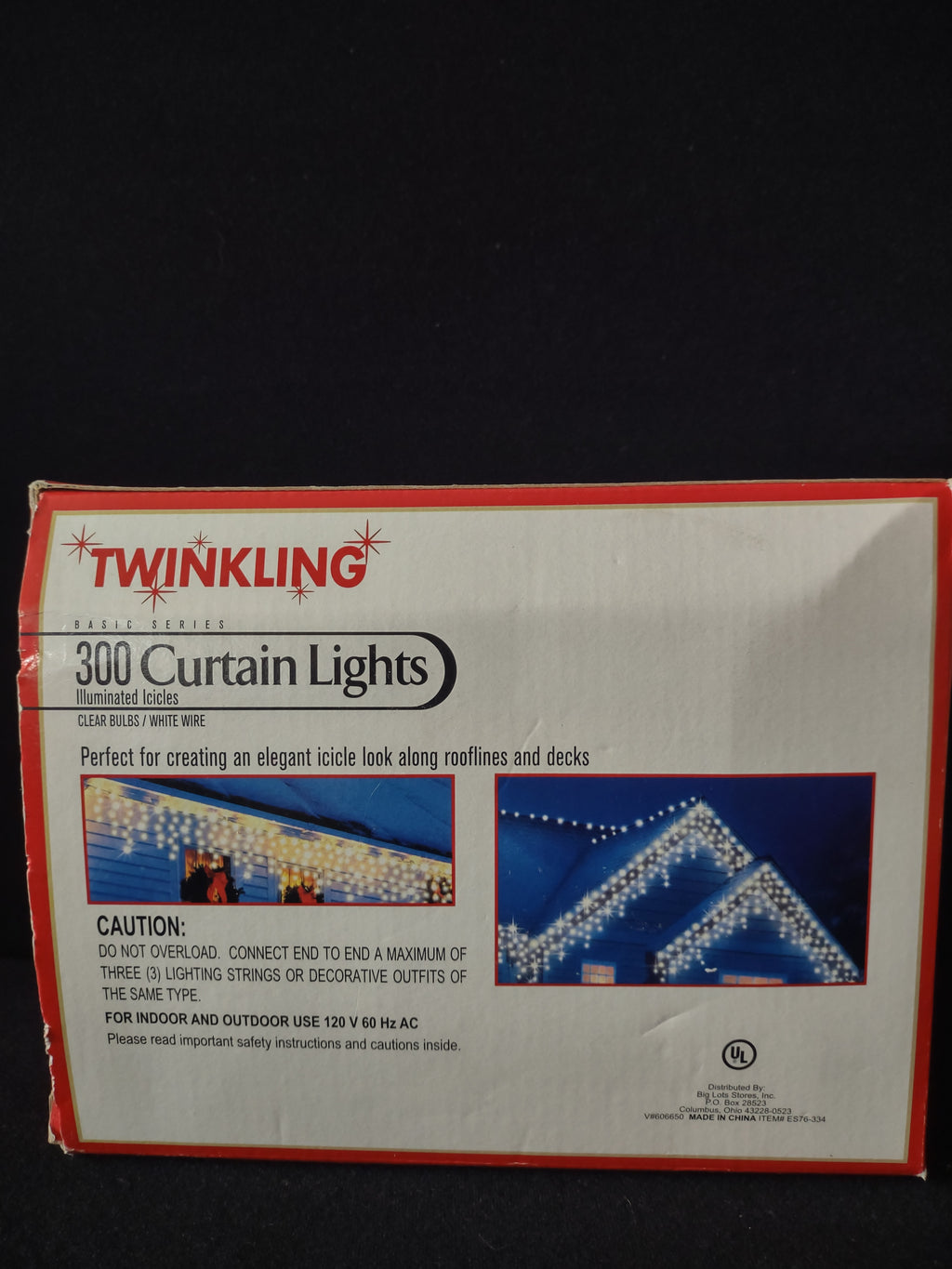 Christmas 300 Curtain Clear 18 Ft Each Twinkle Icicle 2 Boxes (Lot 4193)