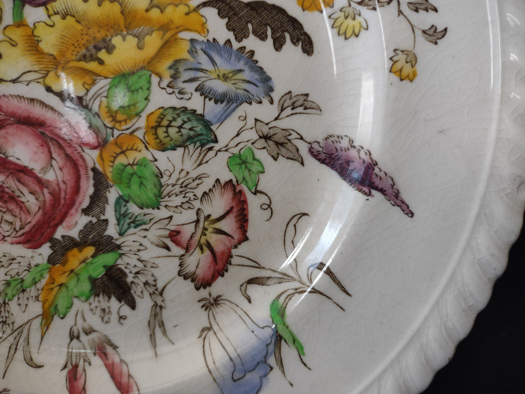 Vintage Johnson Bros Garden Bouquet Ironstone England Lunch Plate (lot 5614)