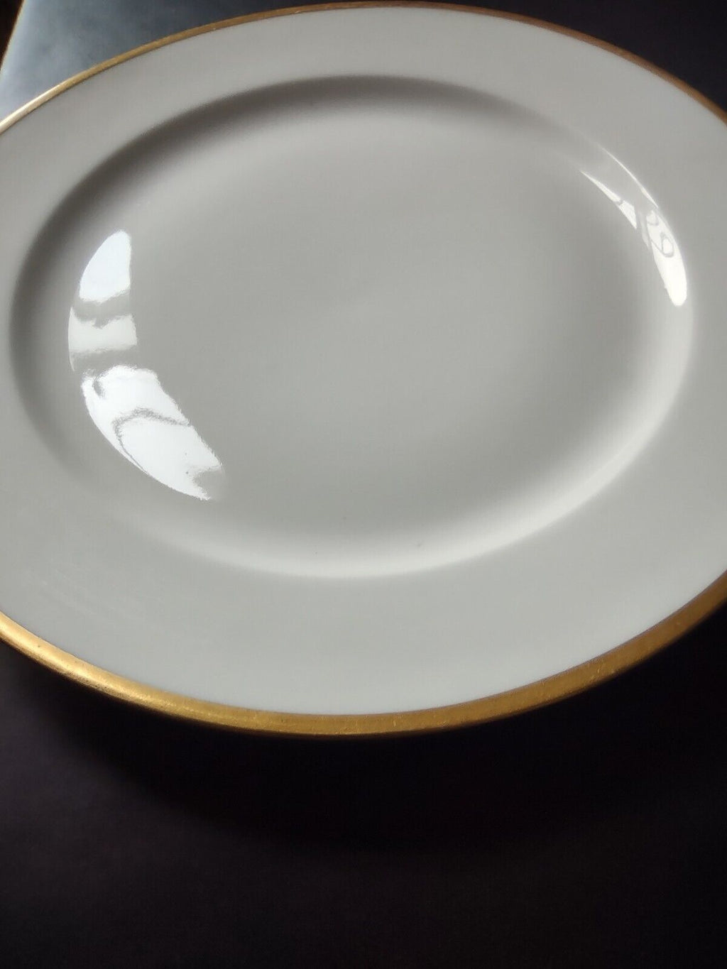 M. Redon PL Limoges France Gold Band Trim Salad Luncheon White Plate (lot 665)