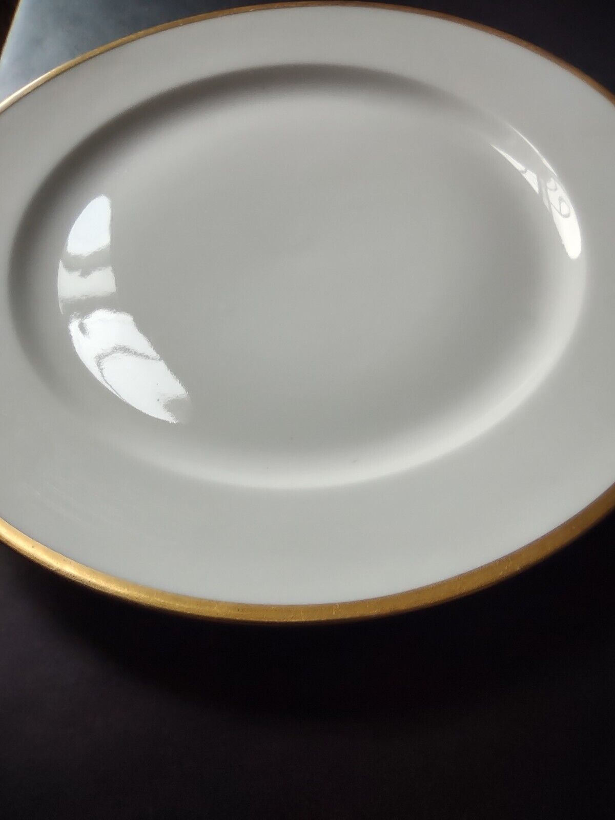 M. Redon PL Limoges France Gold Band Trim Salad Luncheon White Plate (lot 665)