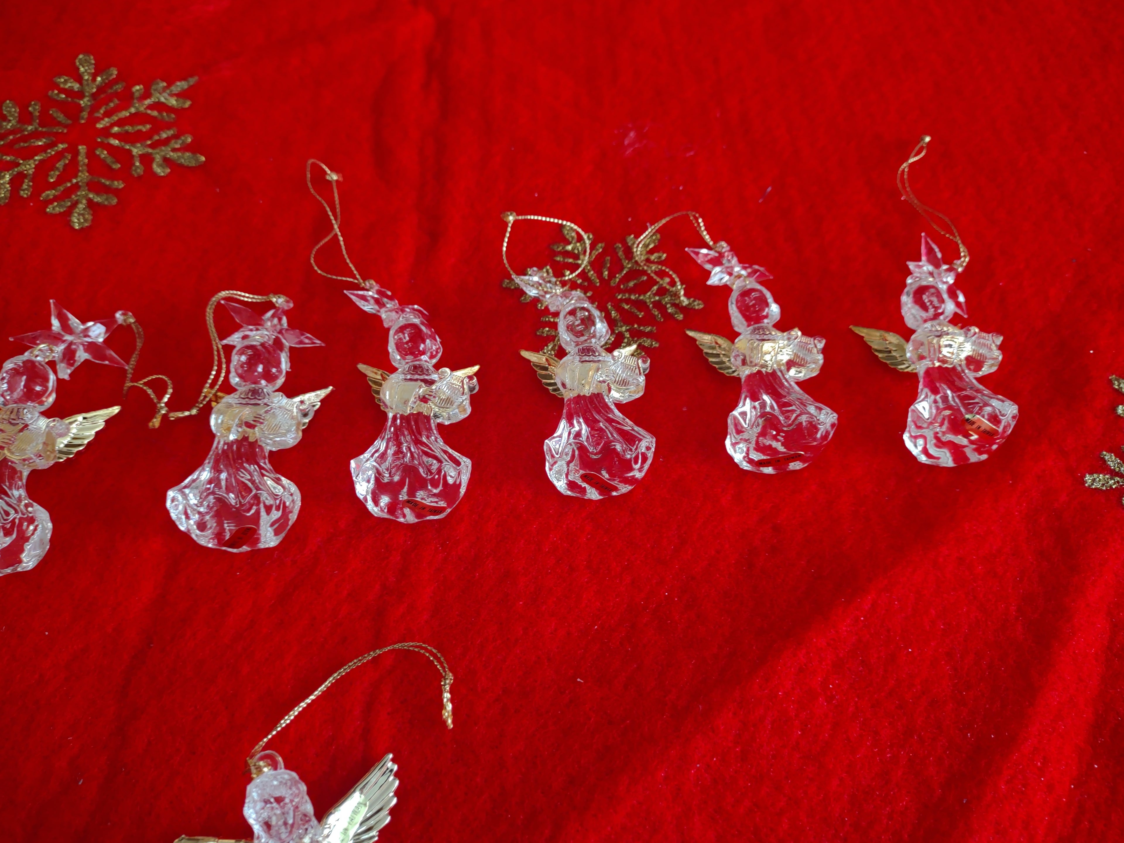 Christmas Tree Holiday Decor Set 15 Acrylic Angel Ornaments (lot 1288)