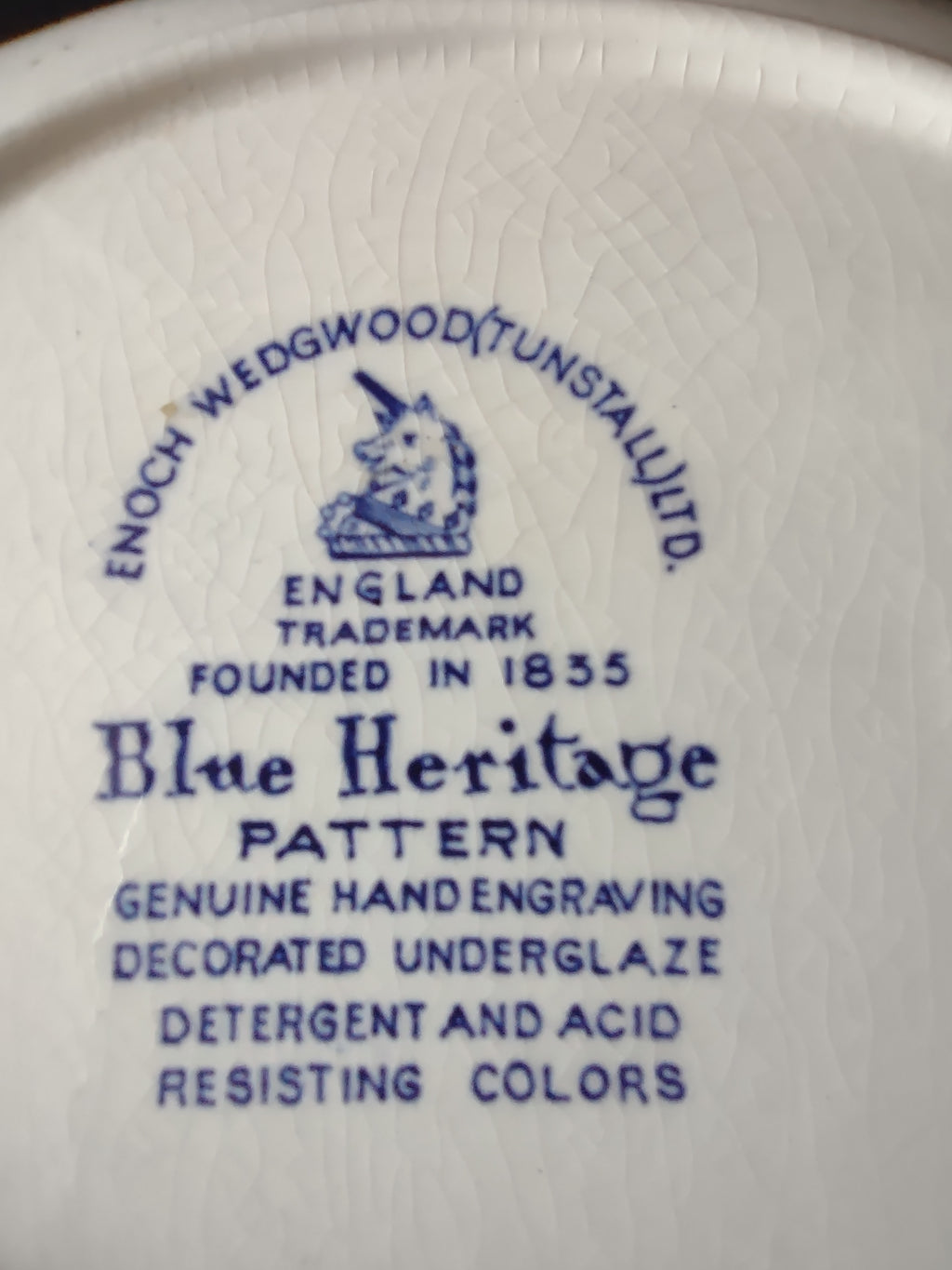 Vintage Enouch Wedgwood Blue Heritage Small Serving Dish Ironstone England(5972)