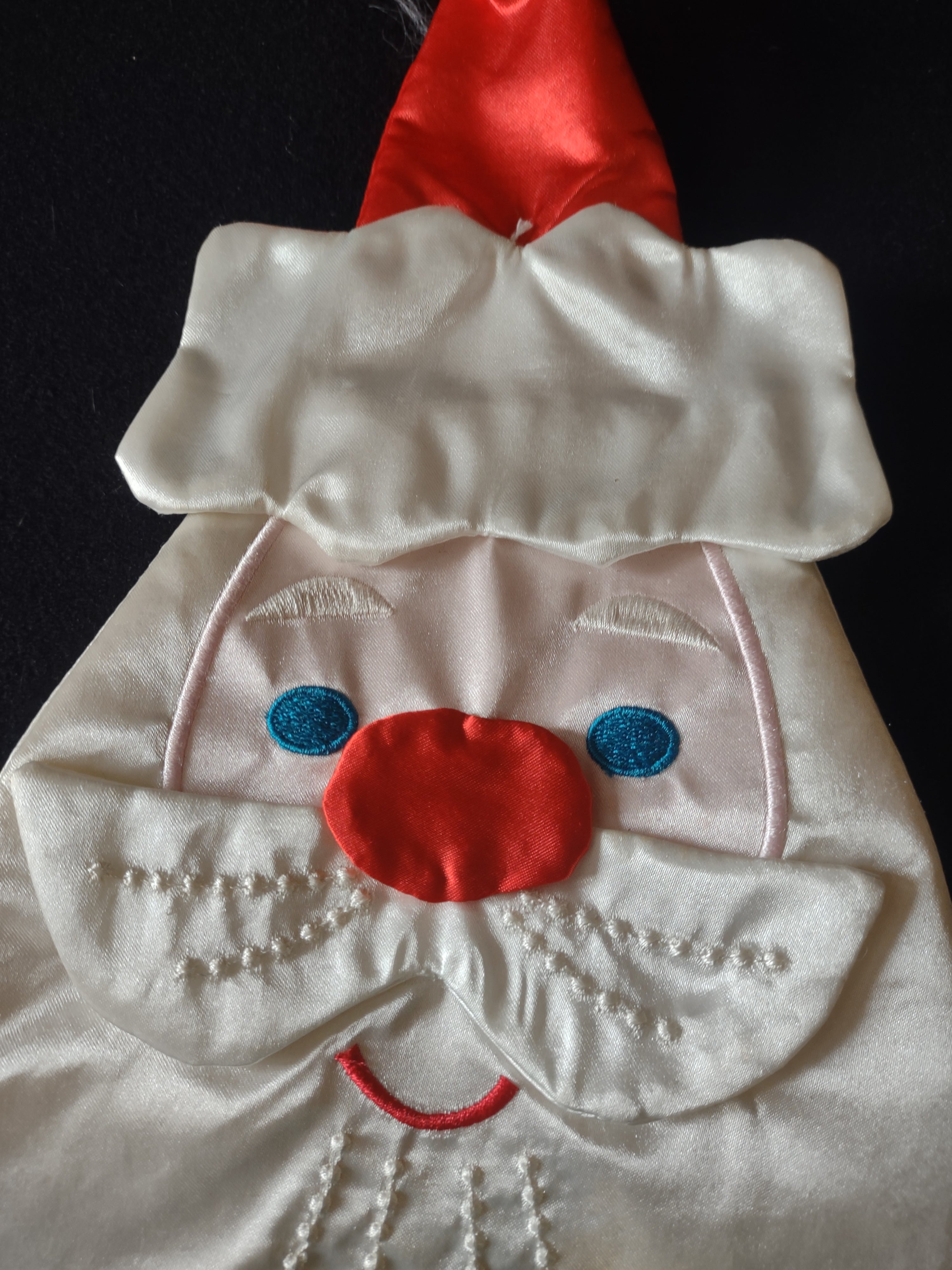 Hallmark Christmas Santa Claus Face Satin Clip On 18" Tie (Lot 4681)