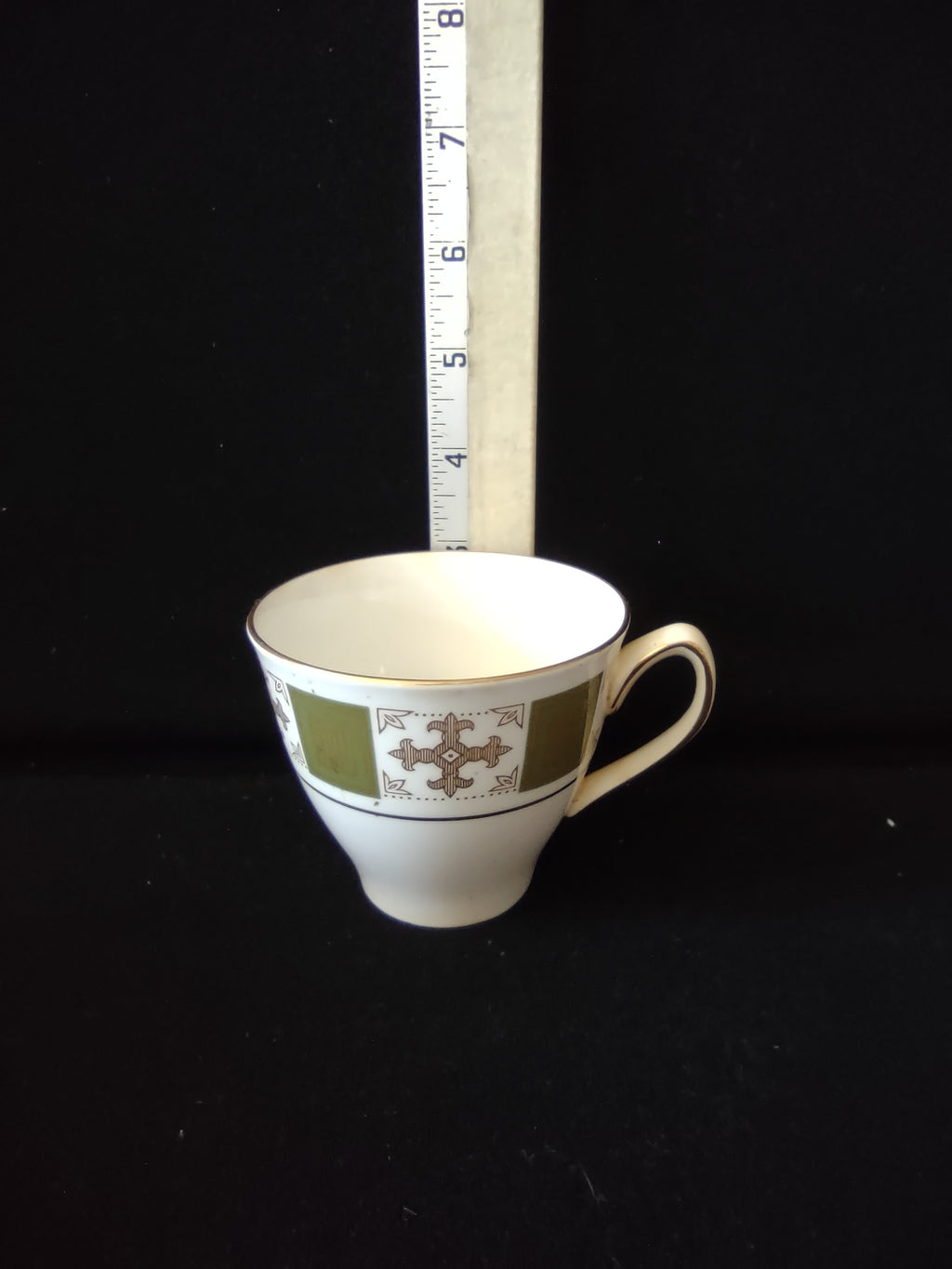 Vintage Spode Coffee Cup Persia Green Bone China Set Of 4 (Lot 5725)