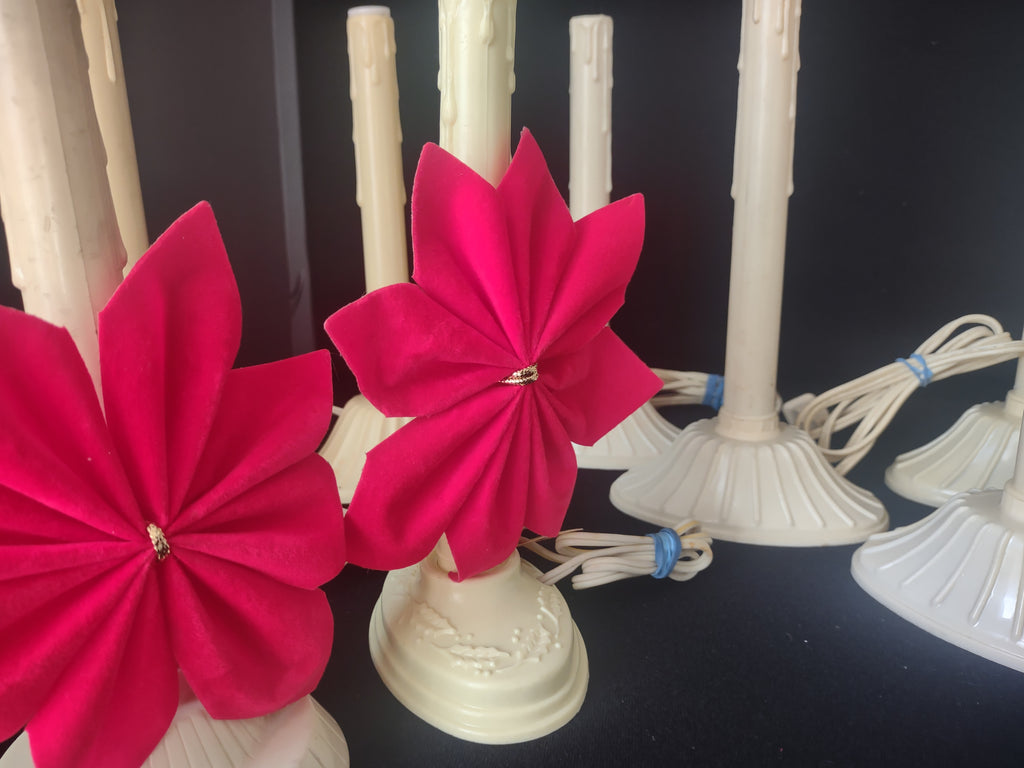 Vintage Set 9 Single Window Electric Drip Candle Candelabra (lot 2342)