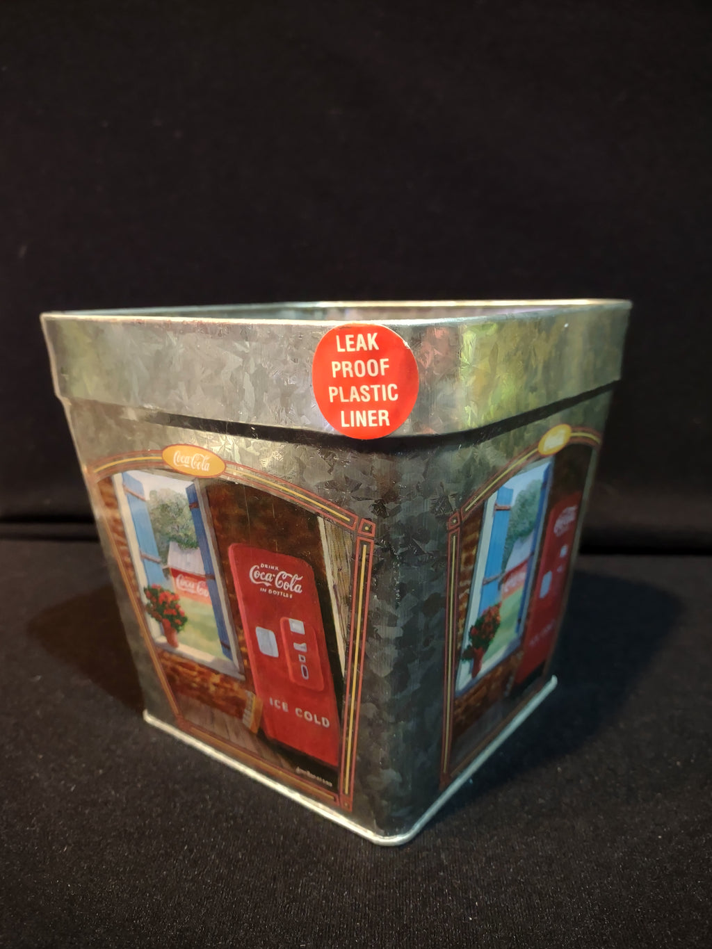 Vintage Coca-Cola Tin Planter 6" x 6" (lot 5419)