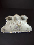 AK CD Limoges France Inkwell Forget me nots Gold Trim (lot 1148)