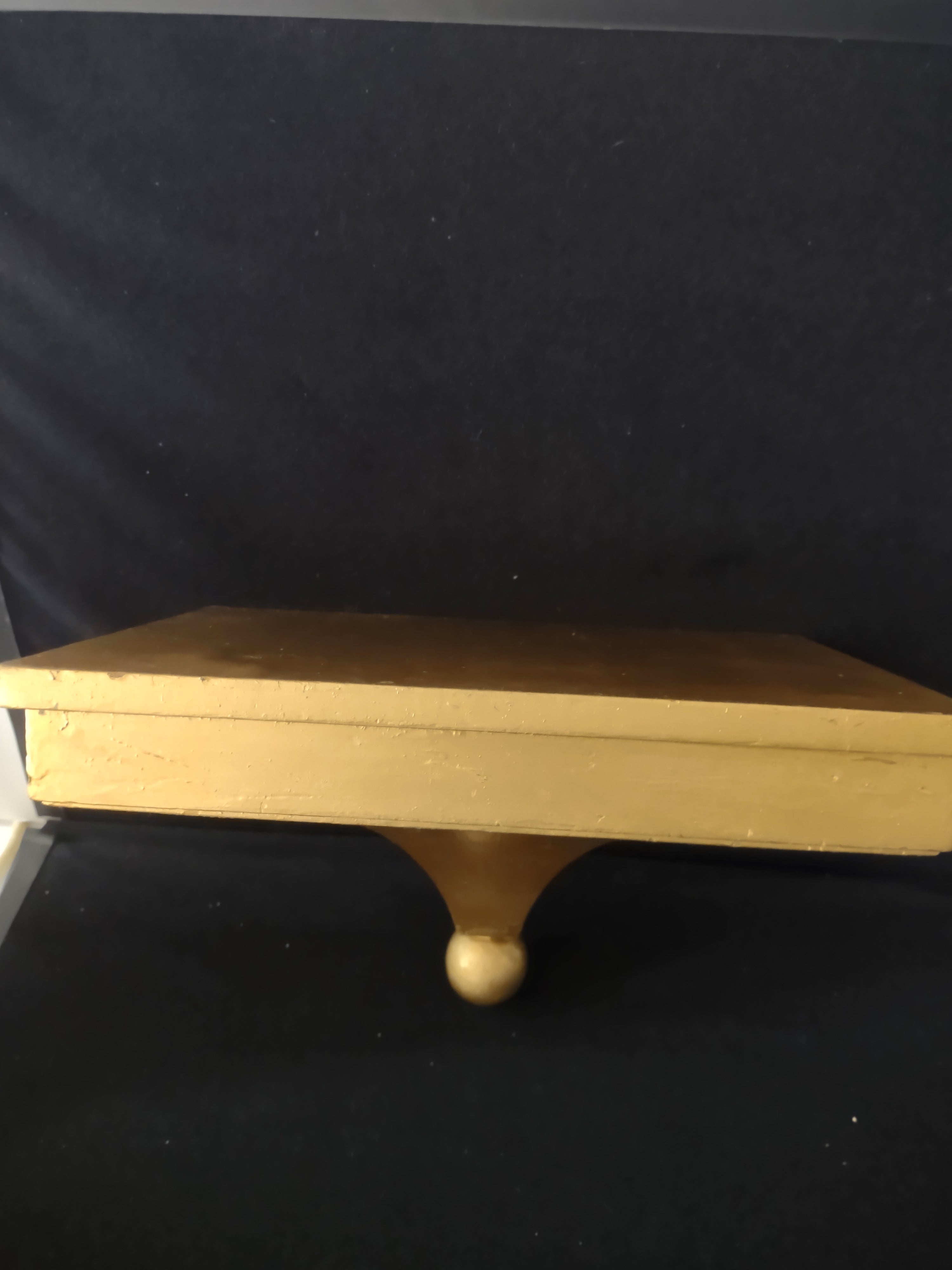 Decorative Unique Wooden 12x8 Wall Shelf Painted Golden (Lot 3287)