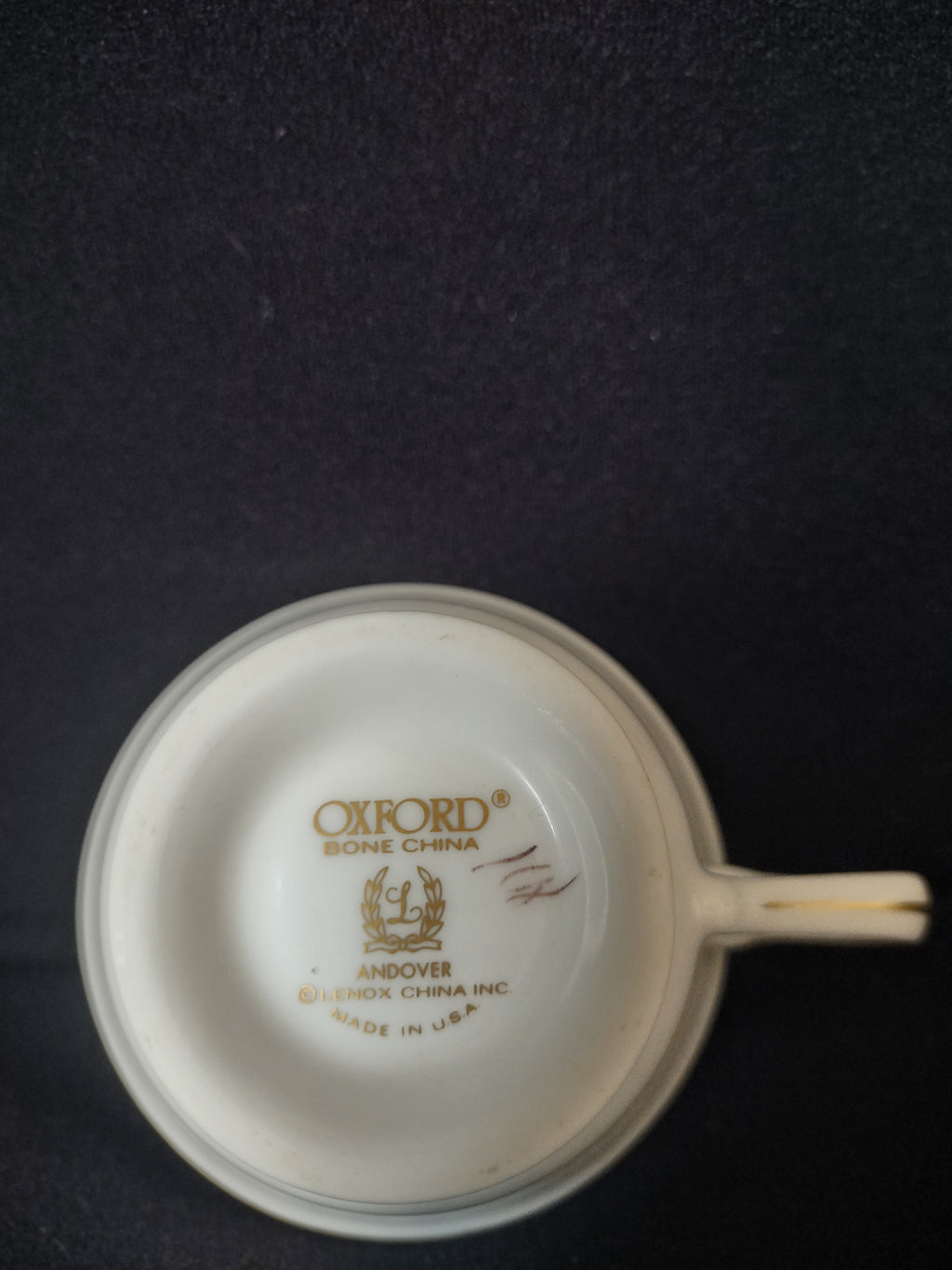 Vintage Lenox Oxford Andover Bone China Tea Cup with Saucer (lot 1878)