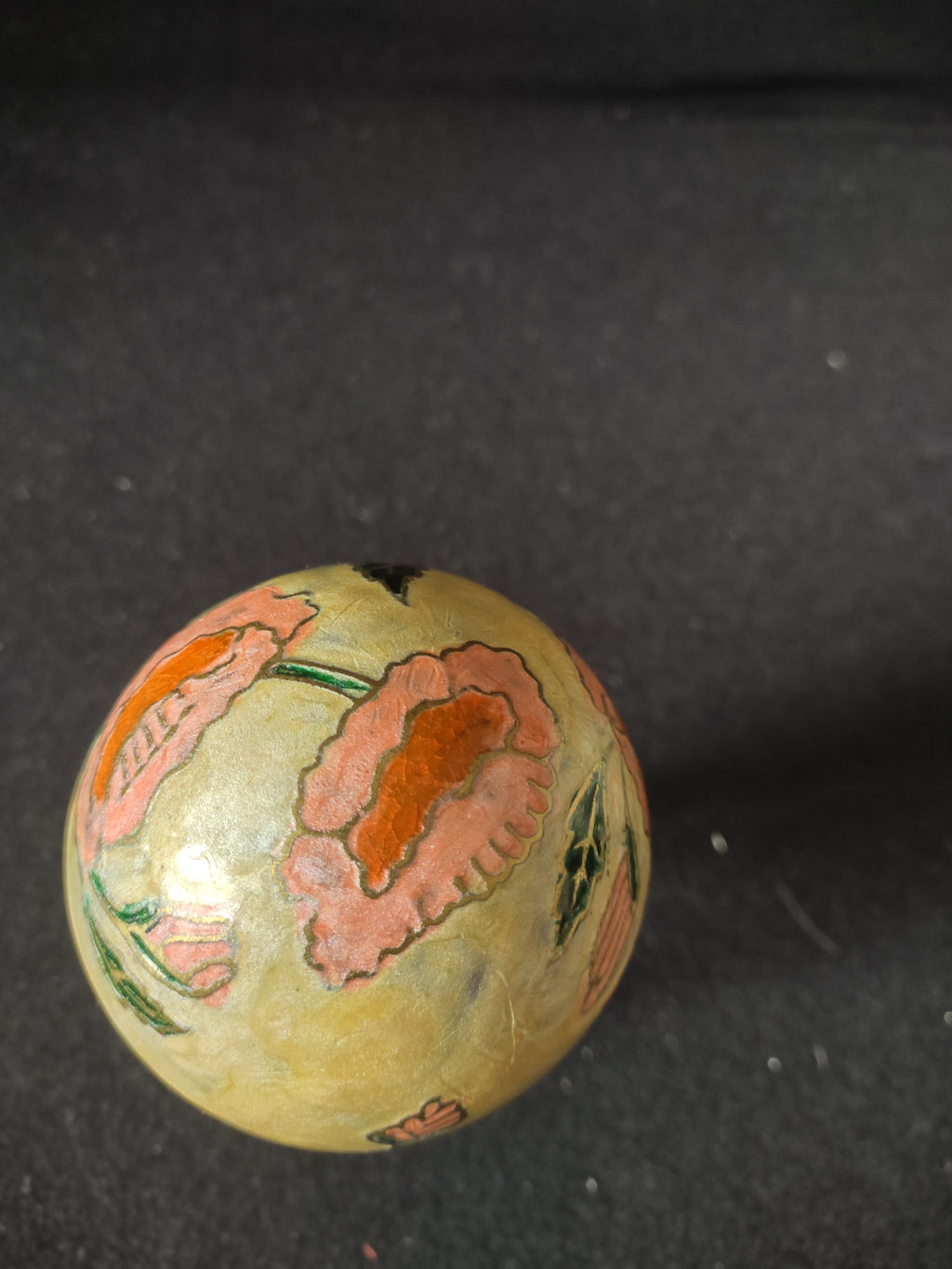 Vintage Enameled Brass Easter Egg Brass Stand Flowers Made in India (Lot 5063)