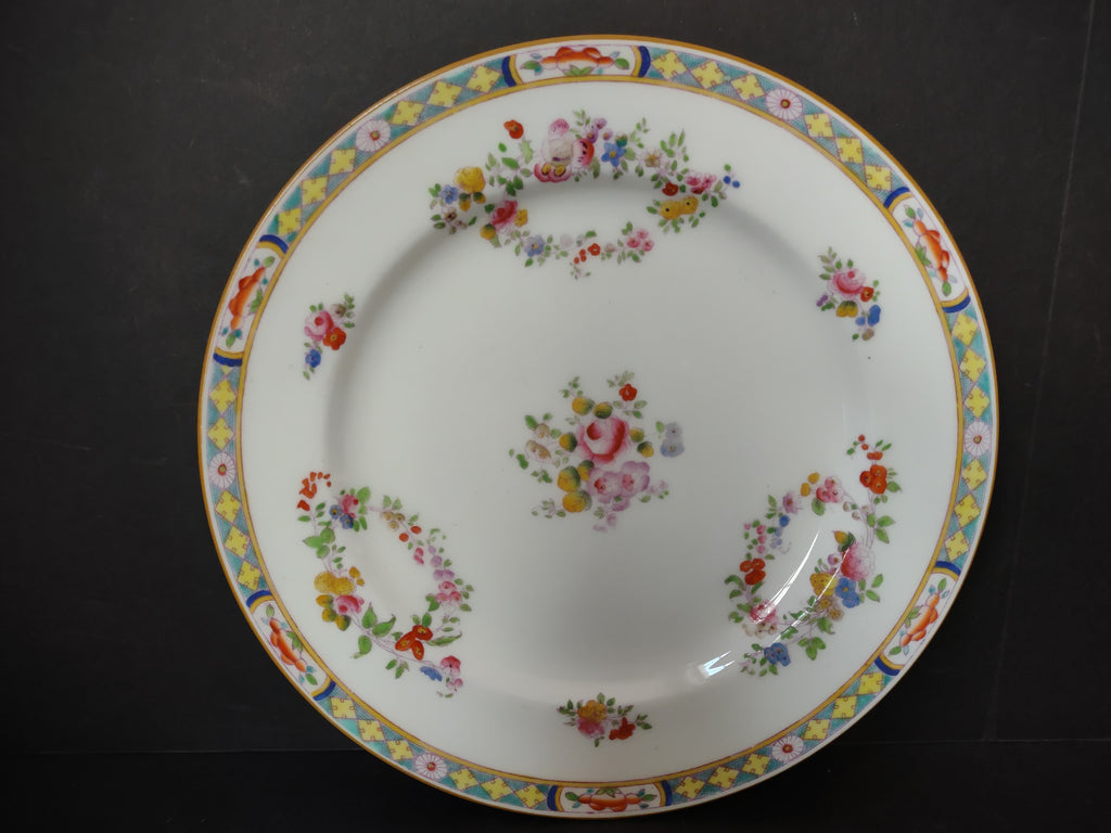 Vintage Minton Rose Yellow Trim Dinner/Lunch Plate x 4 Bone China (lot 5482)