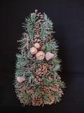 Mini Christmas Tree 12" Victorian Pink Pine Cone (lot 1686)