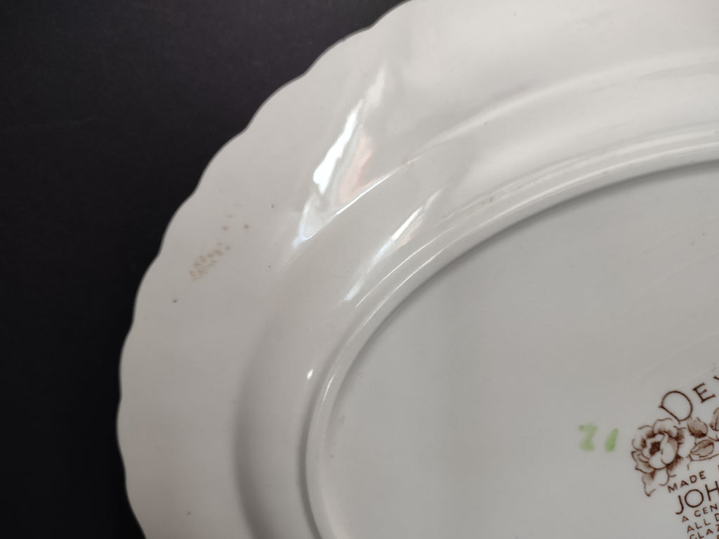Johnson Brothers Staffordshire Bouquet Serving Platter CRAZING (lot 5597)
