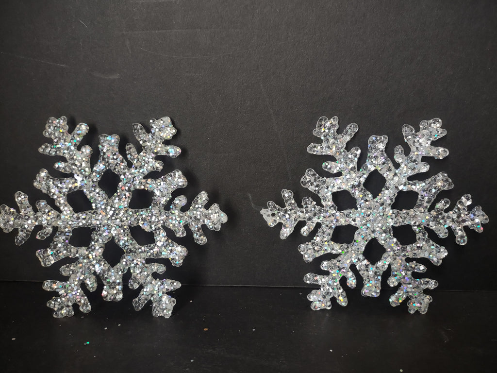 Christmas Ornament Snowflake x 12 VERY Glittery 4" (lot 3350)