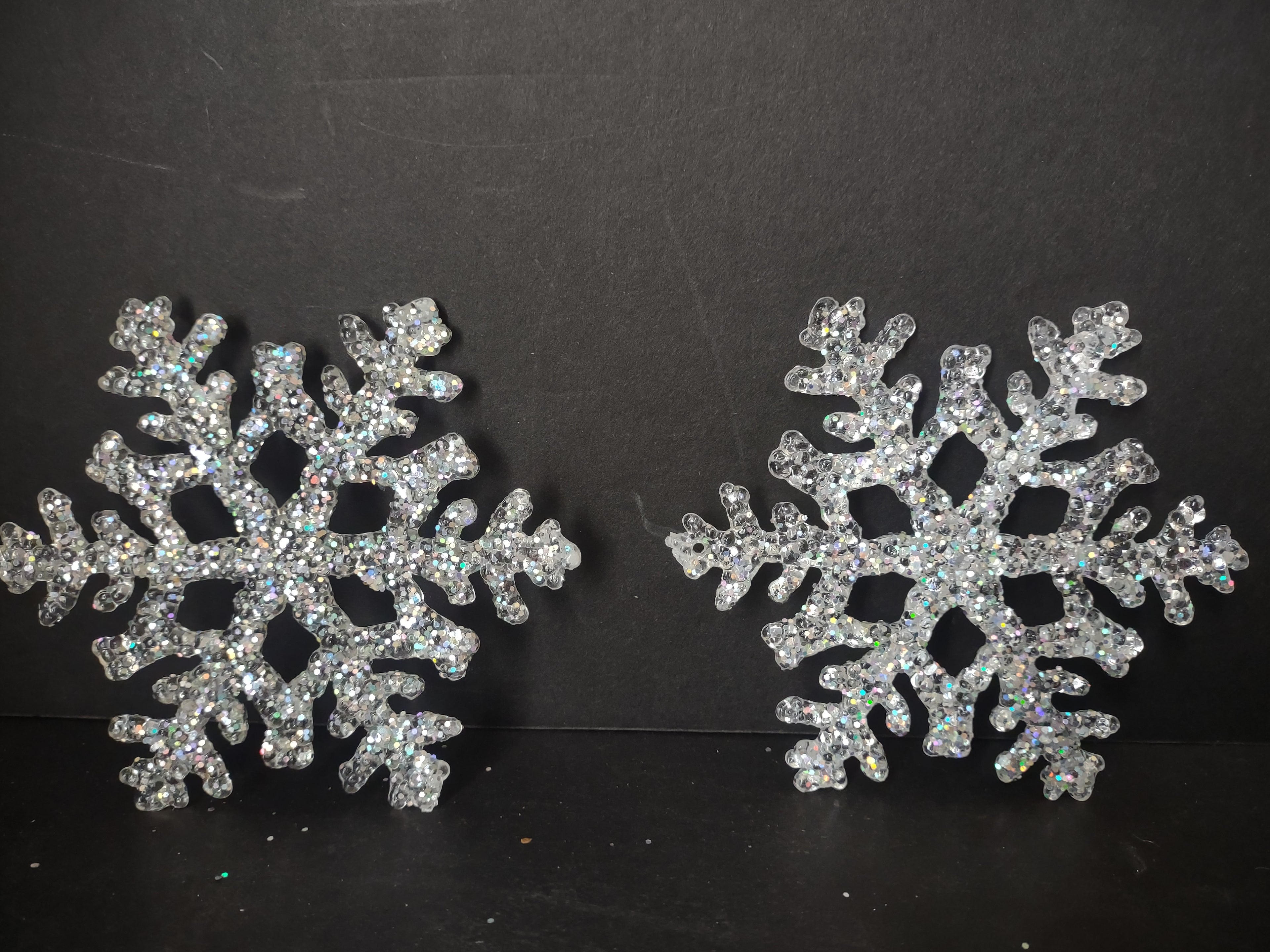 Christmas Ornament Snowflake x 12 VERY Glittery 4" (lot 3350)