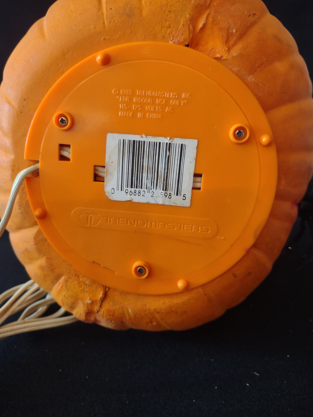 Vintage Halloween Lighted Foam Pumpkin With Spider (Lot 3495)
