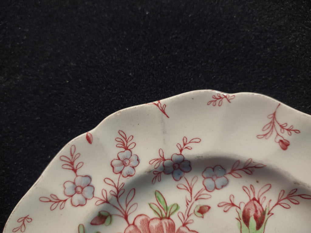 Vintage Small Bread Butter Plate Rose Chintz Johnson Bros Red Stamp (lot 5692)