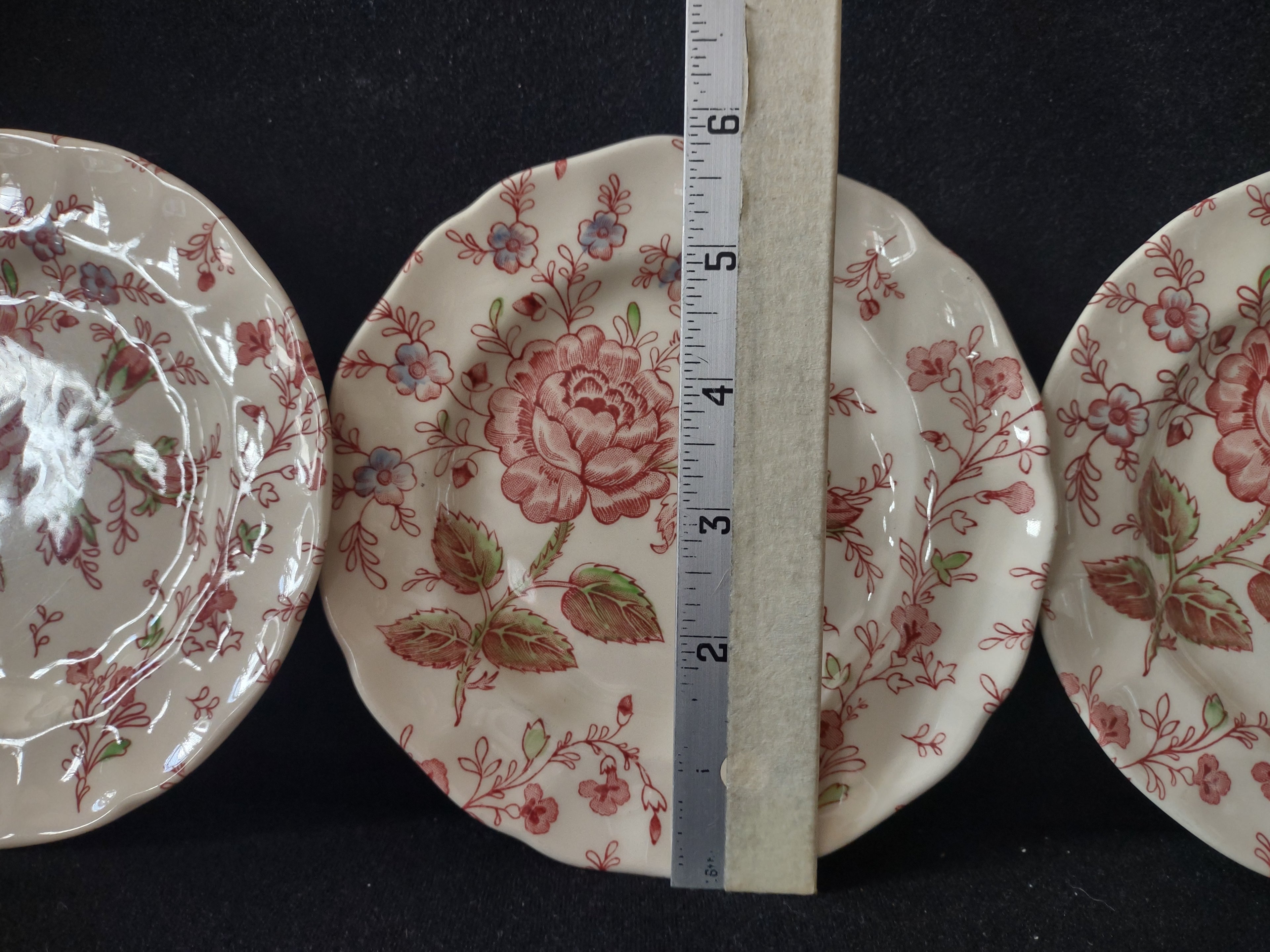 Vintage Johnson Appointment Her Majesty Ceramic Small Plate x 3 Chintz (lot 5699