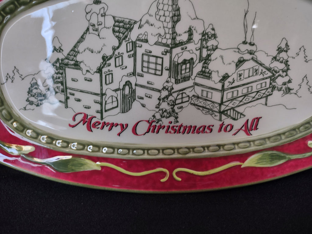 Fitz and Floyd St Nick Serving Tray Platter "Merry Christmas to All" (lot 1523