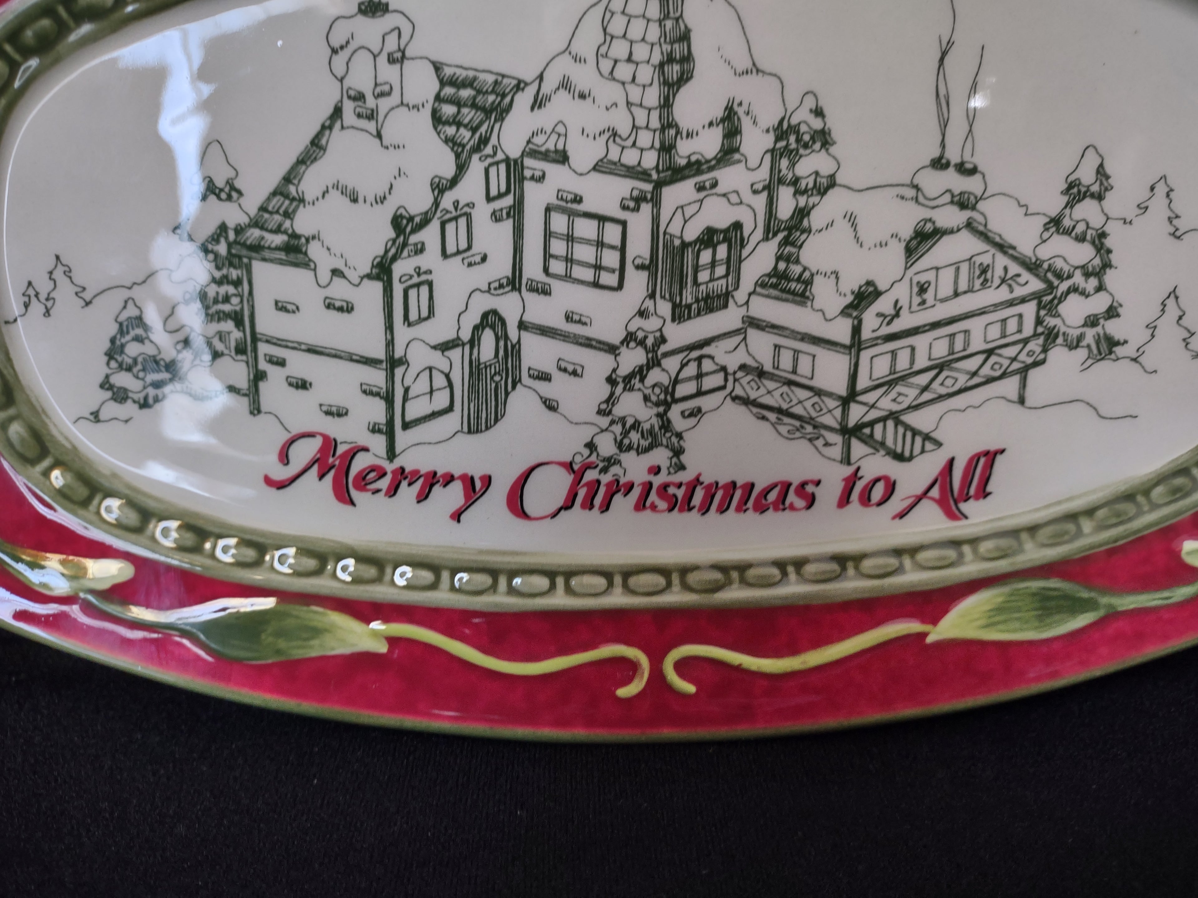 Fitz and Floyd St Nick Serving Tray Platter "Merry Christmas to All" (lot 1523