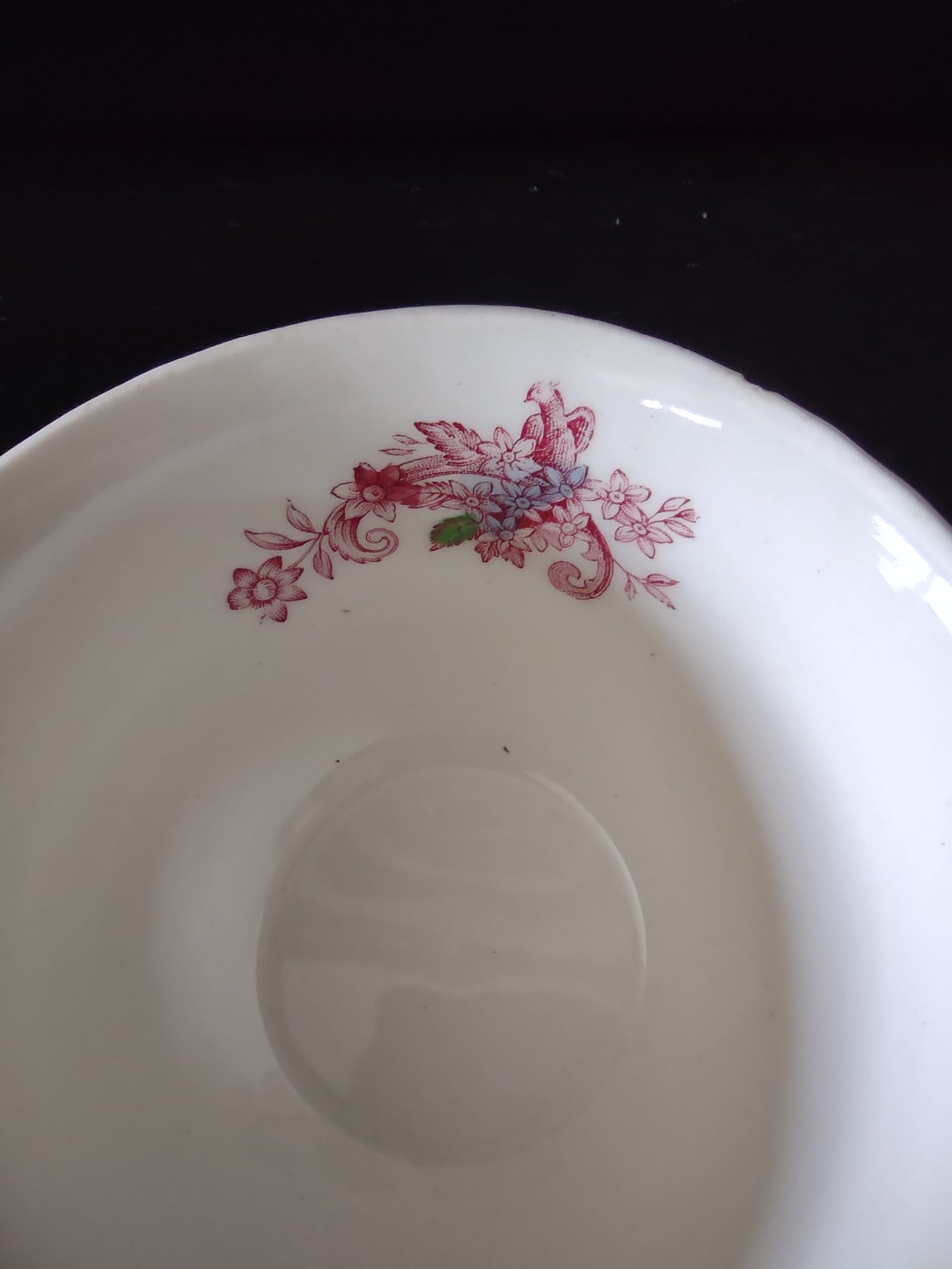 Vintage Johnson Teacup Saucer Ironstone Devonshire Pink x 3 IMPERFECT (lot5670)
