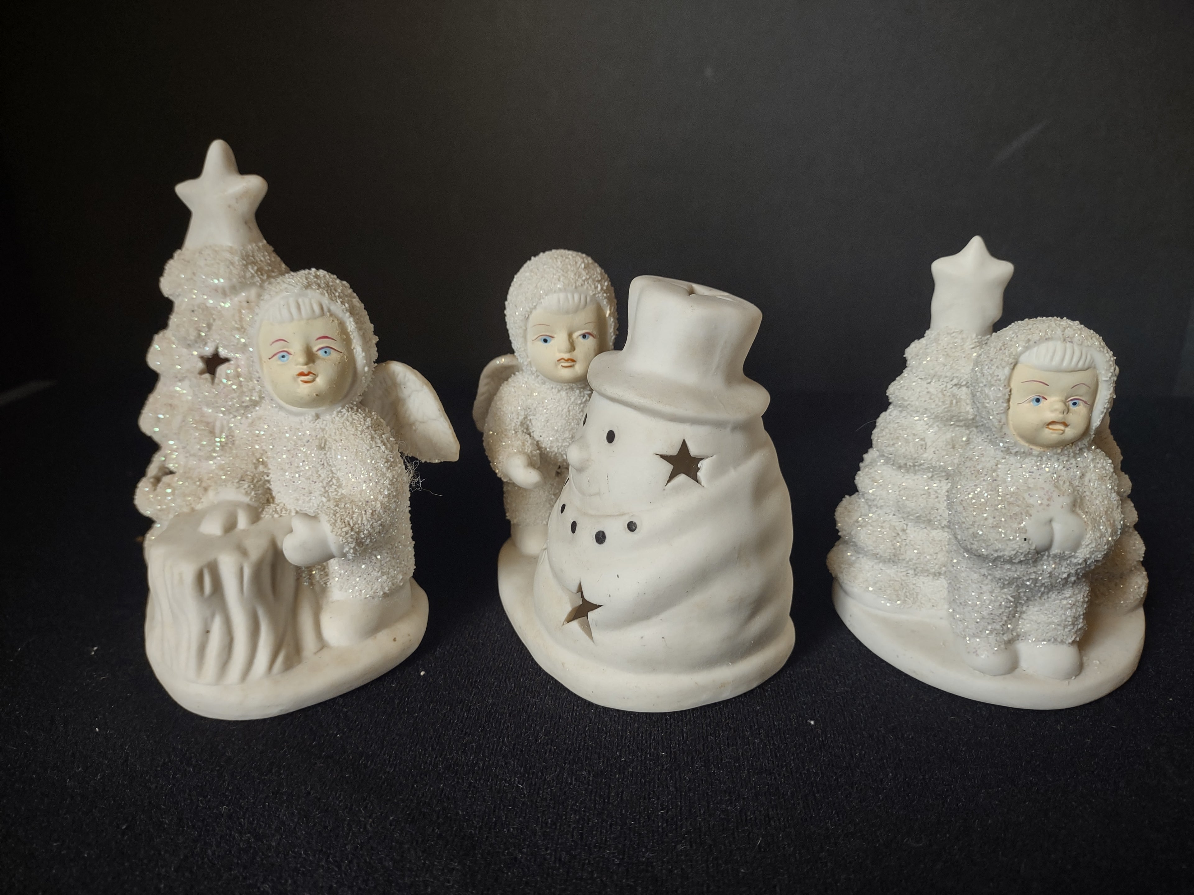 Lot of 3 Snowbabies Candle Holder (lot 1580)