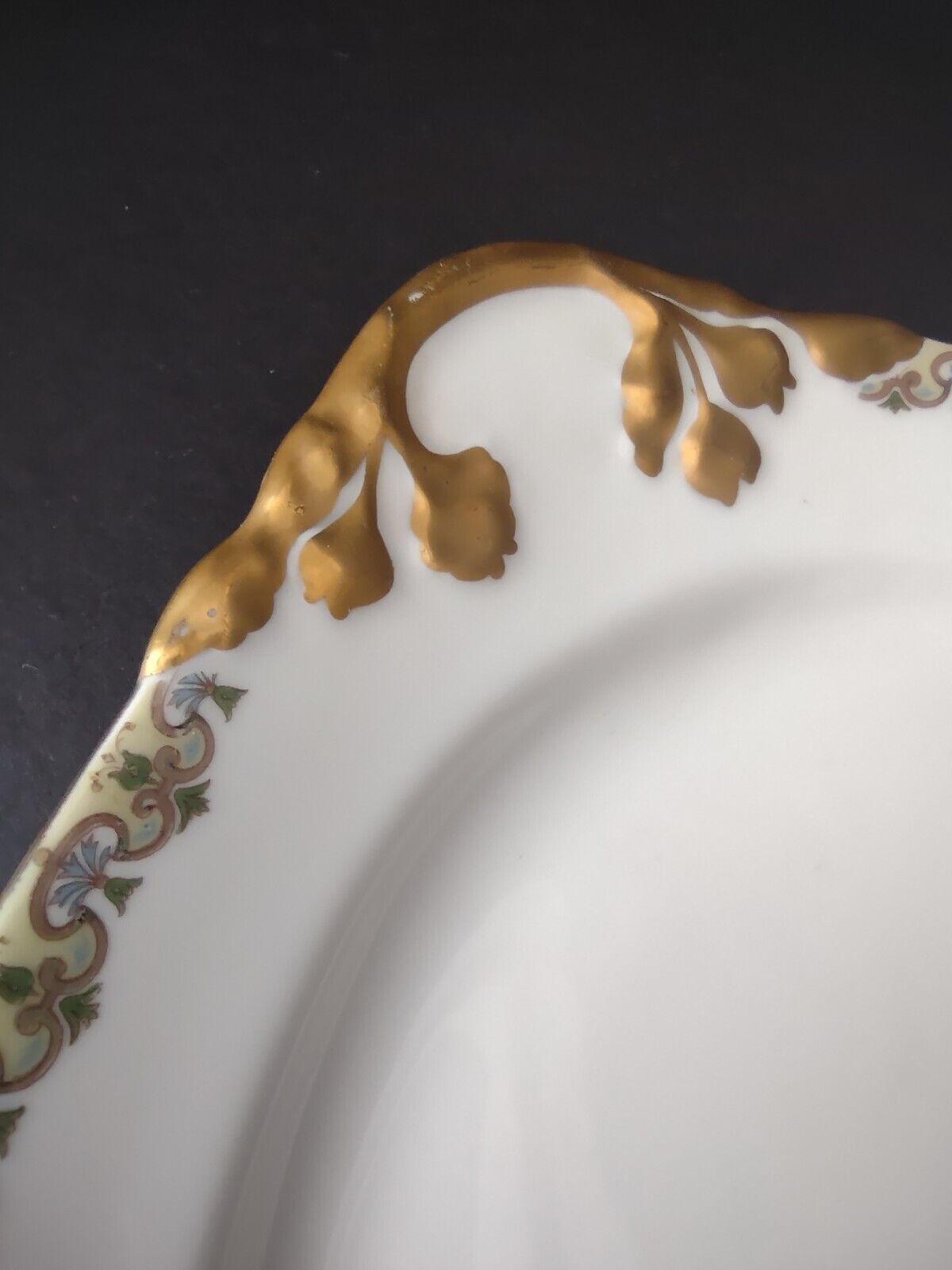 Wm Guerin France Limoges Set 4 x Serving Platter Plate Bowl Gold Trim (lot 533)