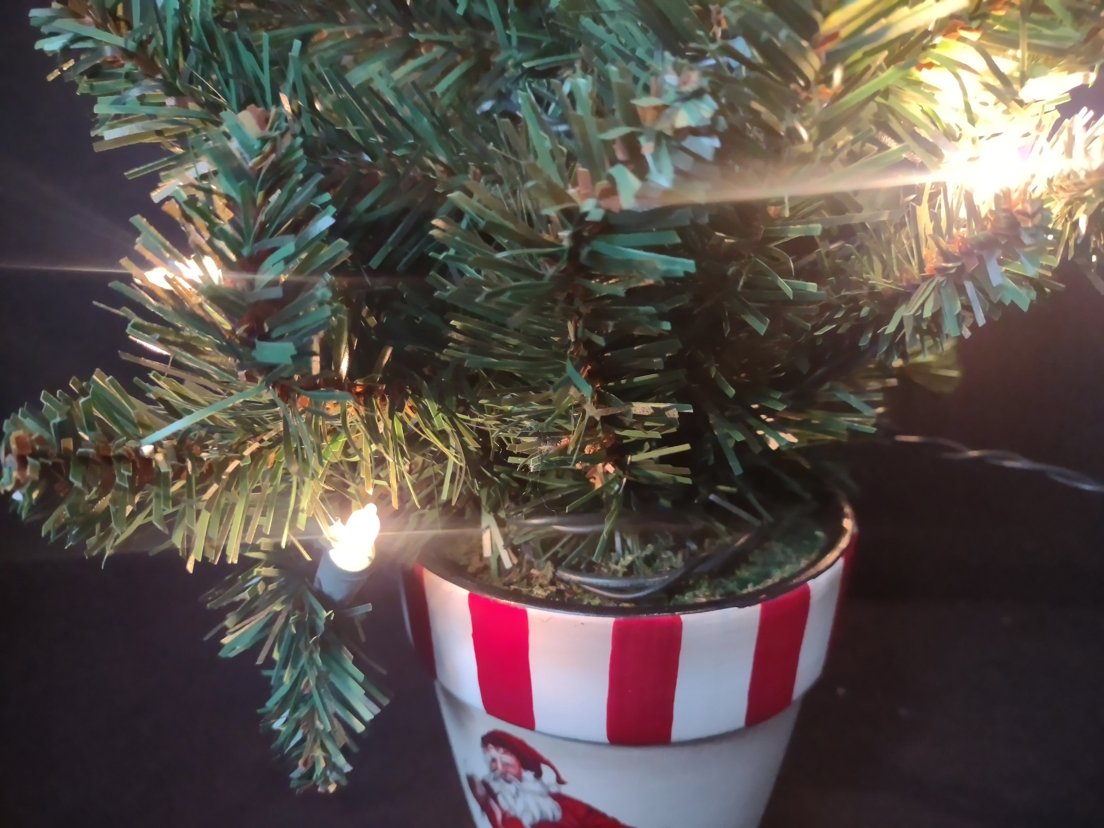 Vintage Artificial Christmas Light Up Tree Swag Red Bow Garland (lot 1227)