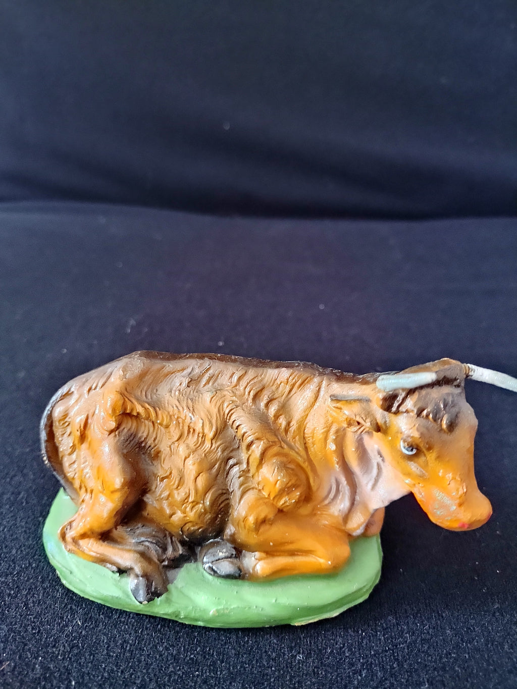 Fontanini Nativity Paper Mache Cow Ox Bull 3X5" Hand Painted Italy (Lot 4075)