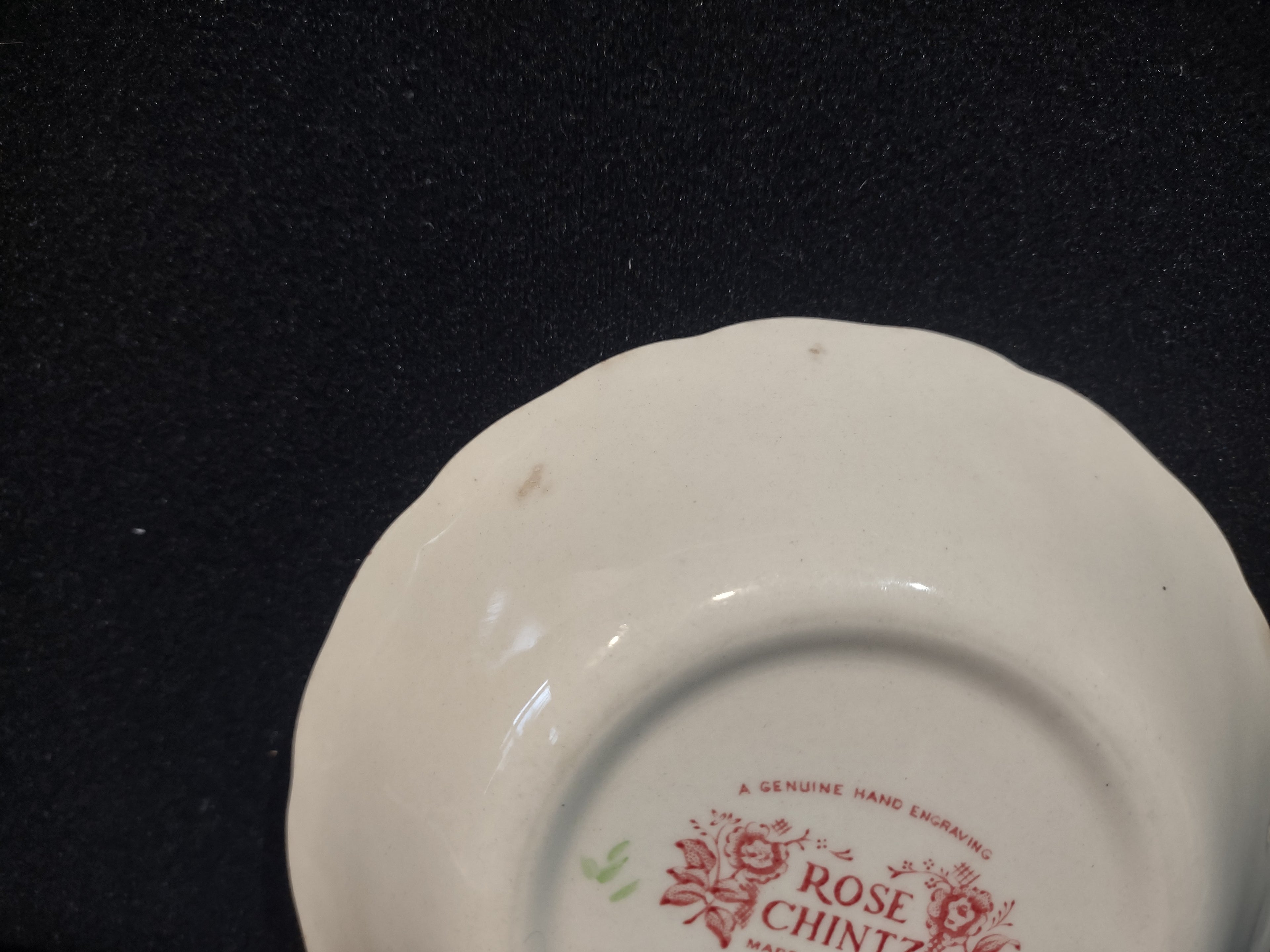 Vintage Small Serving Bowl Rose Chintz Johnson Bros Red Stamp (lot 5693)