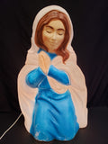 Vintage Christmas Outdoor Blue Closed Eyes Mary Blow Mold 27" (lot 2266)