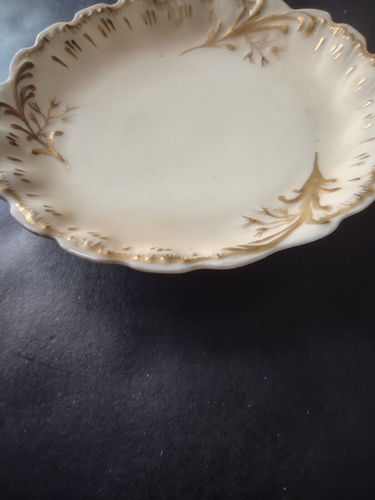 1892 - M. Redon Limoges Raised Edge Gold Trim Small Plate Bowl Cream (lot 696)