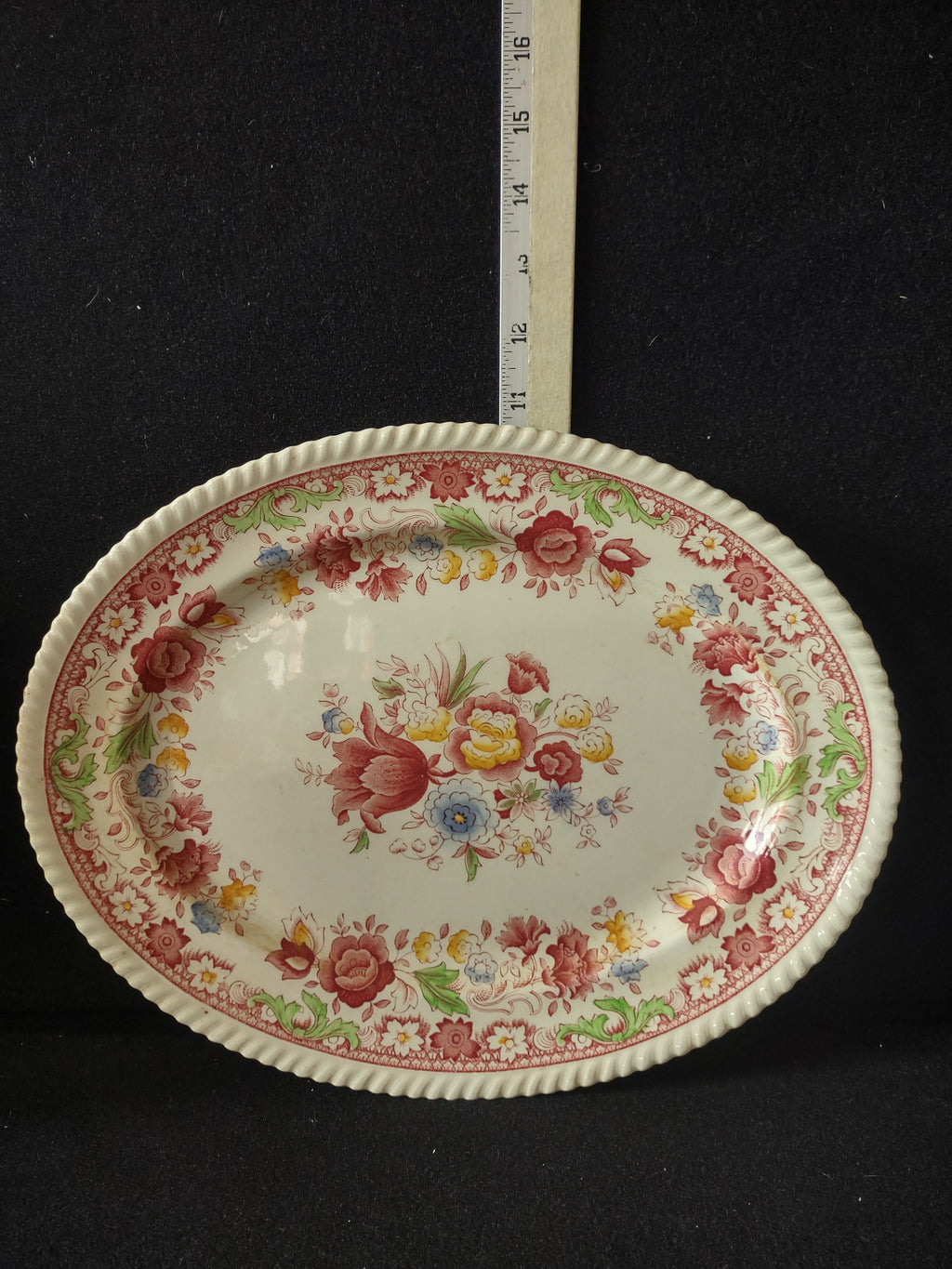 Vintage Johnson Brothers Oval Serving Platter Ironstone Winchester Pink (Lot5669