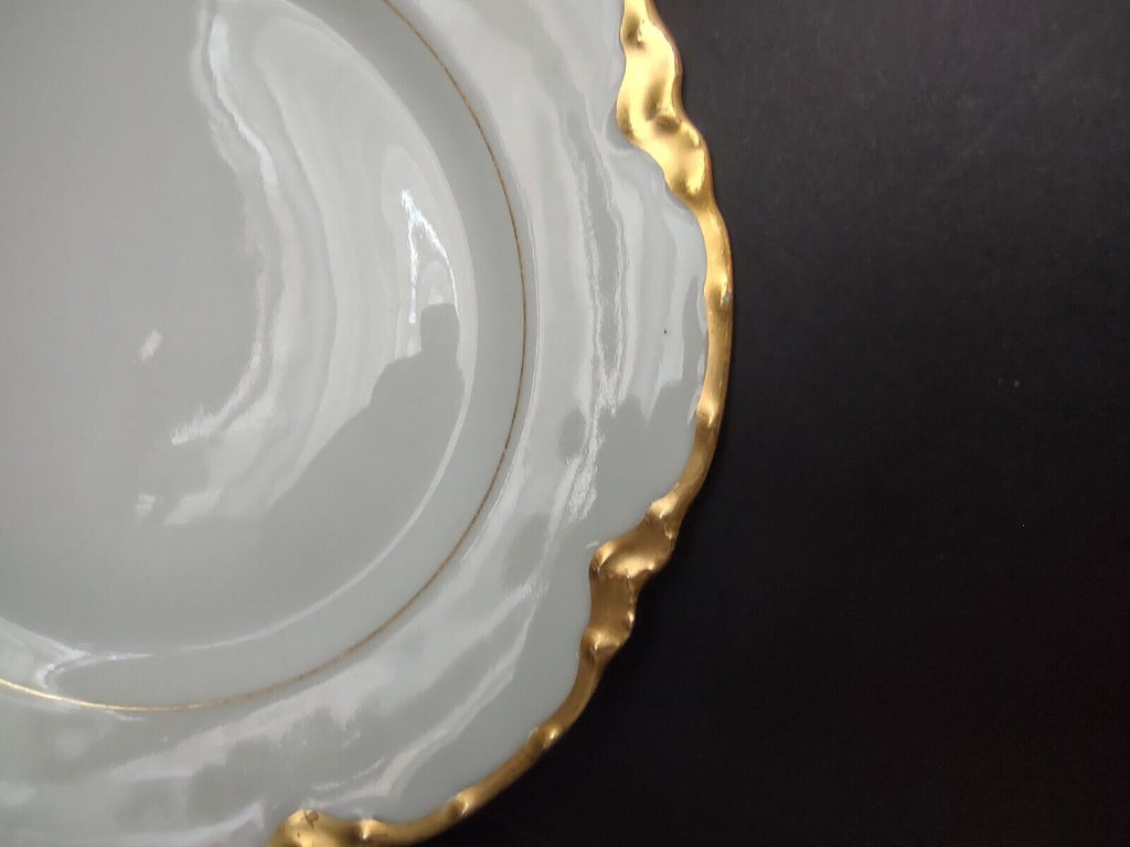 Haviland Limoges France Dessert Plate White & Heavy Gold Trim H808 (lot 700)