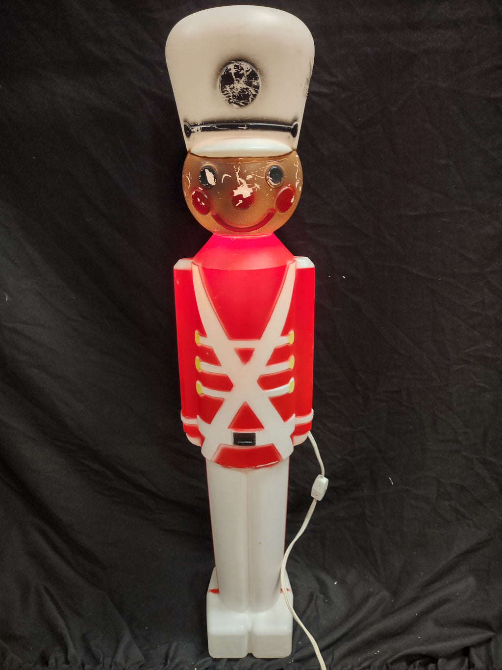 Vintage Christmas Blow Mold Nutcracker Soldier Black (lot 2328)