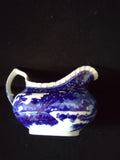 Vintage Yorkville Flow Blue Gravy Boat Creamer CHIP ON RIM (Lot 5568)