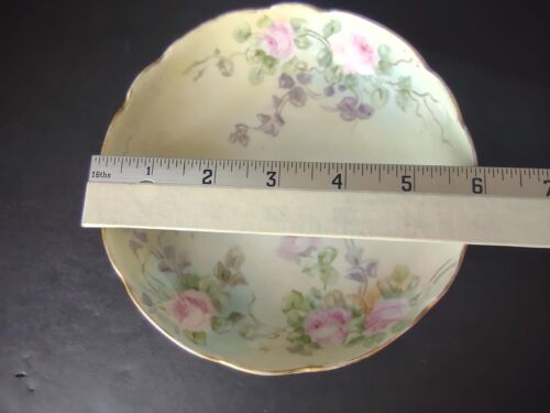 lot 757 Unmarked Footed Serving Bowl Roses