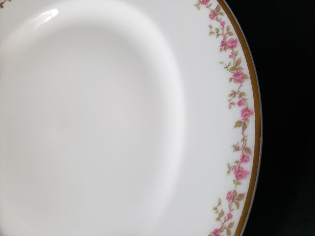 Haviland Limoges France Salad Plate Gold Trim Pink Rose Garland (lot 569)