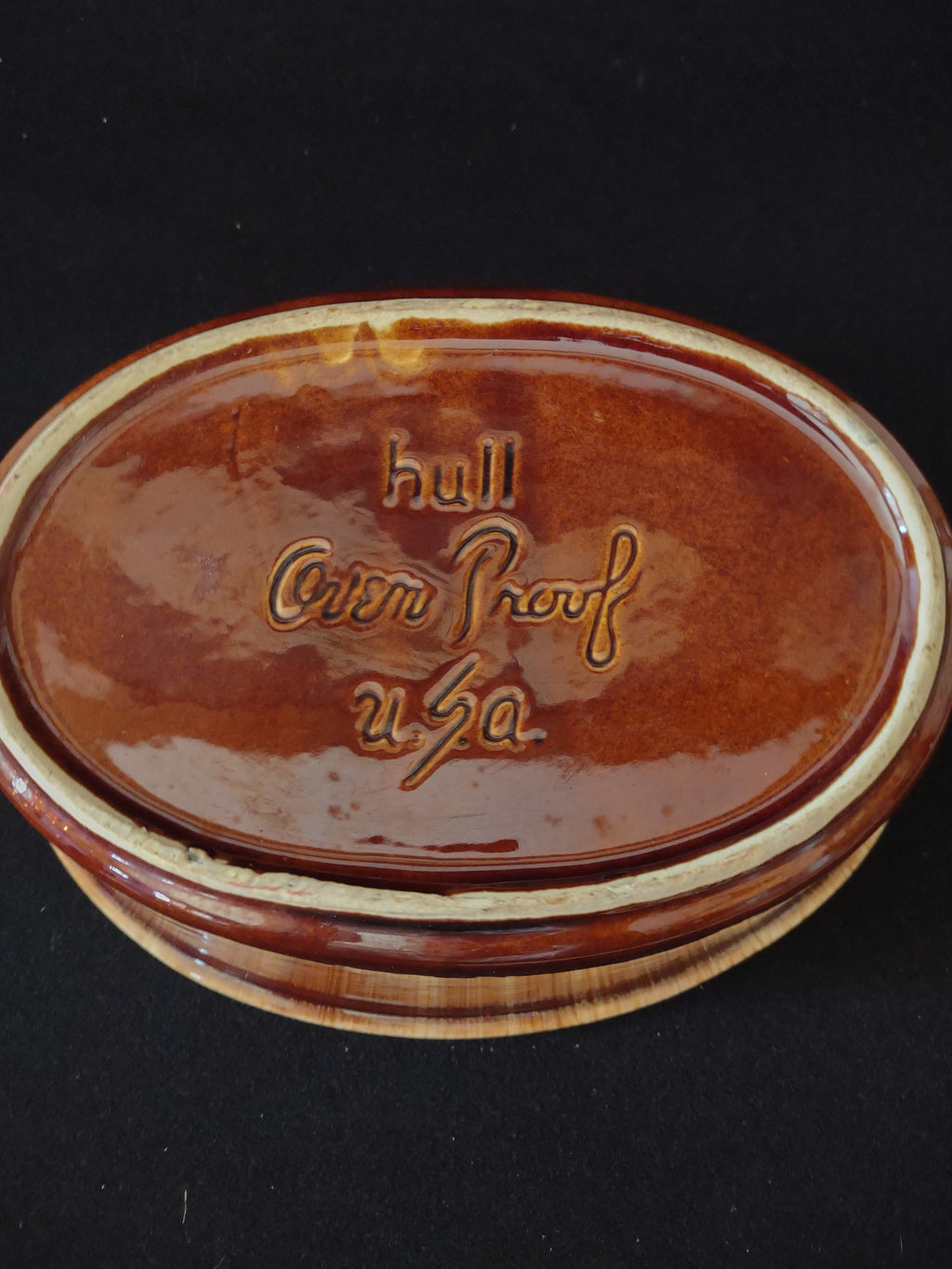 Vintage Hull Pottery Brown Drip Glaze Casserole Dish (Lot 3271)