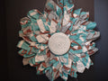 Front Door Wreath Spring Turquoise Brown Decor (lot 1366)