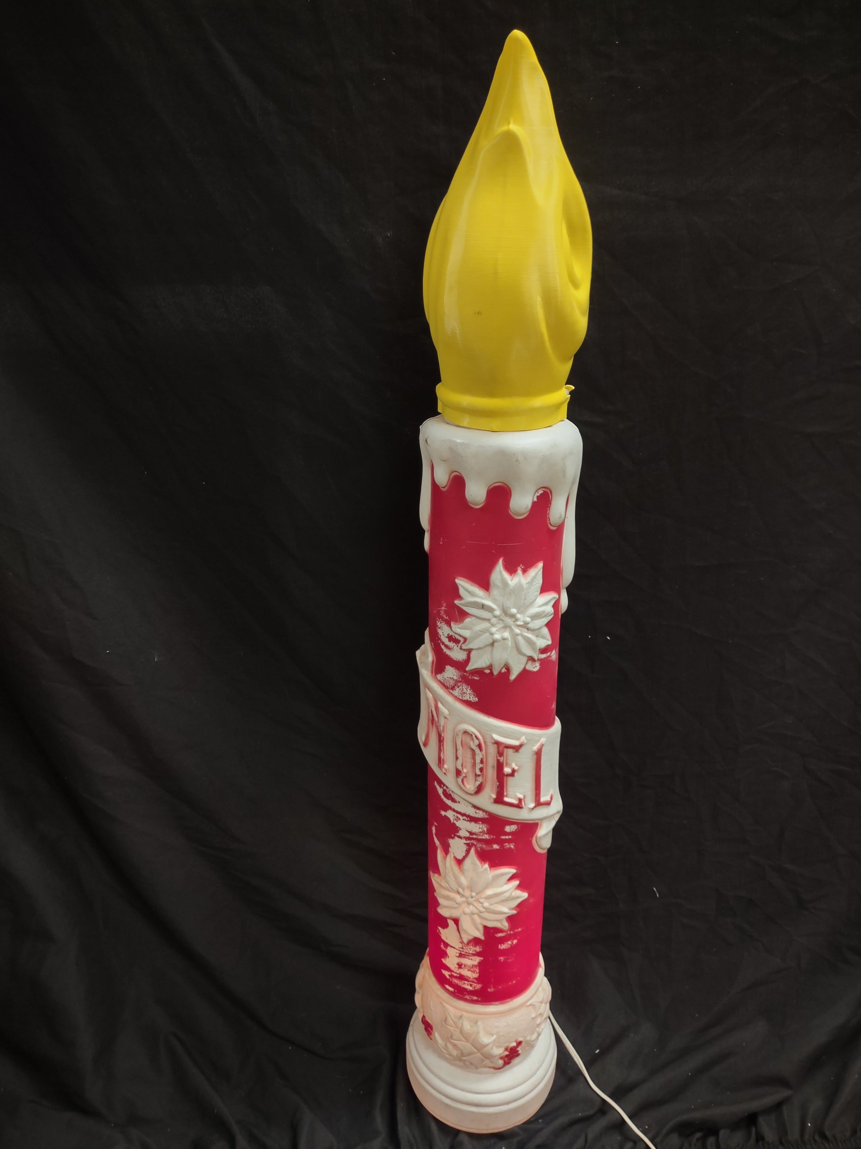 Vintage Christmas Blow Mold Candle Noel 39" (lot 2332)
