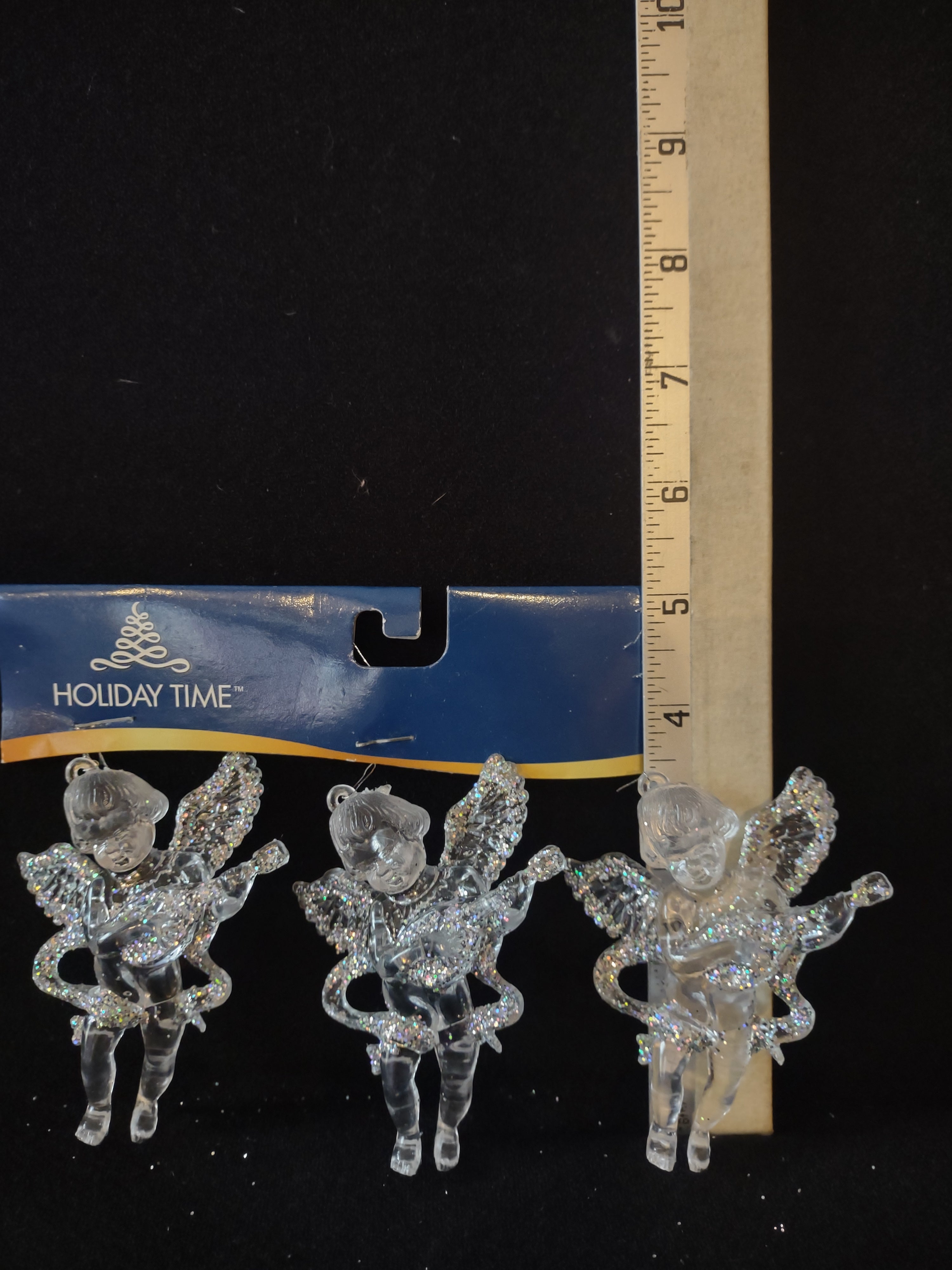 Christmas Angel Ornaments Clear Irridescent Musical Instruments X 15 (Lot 4591)