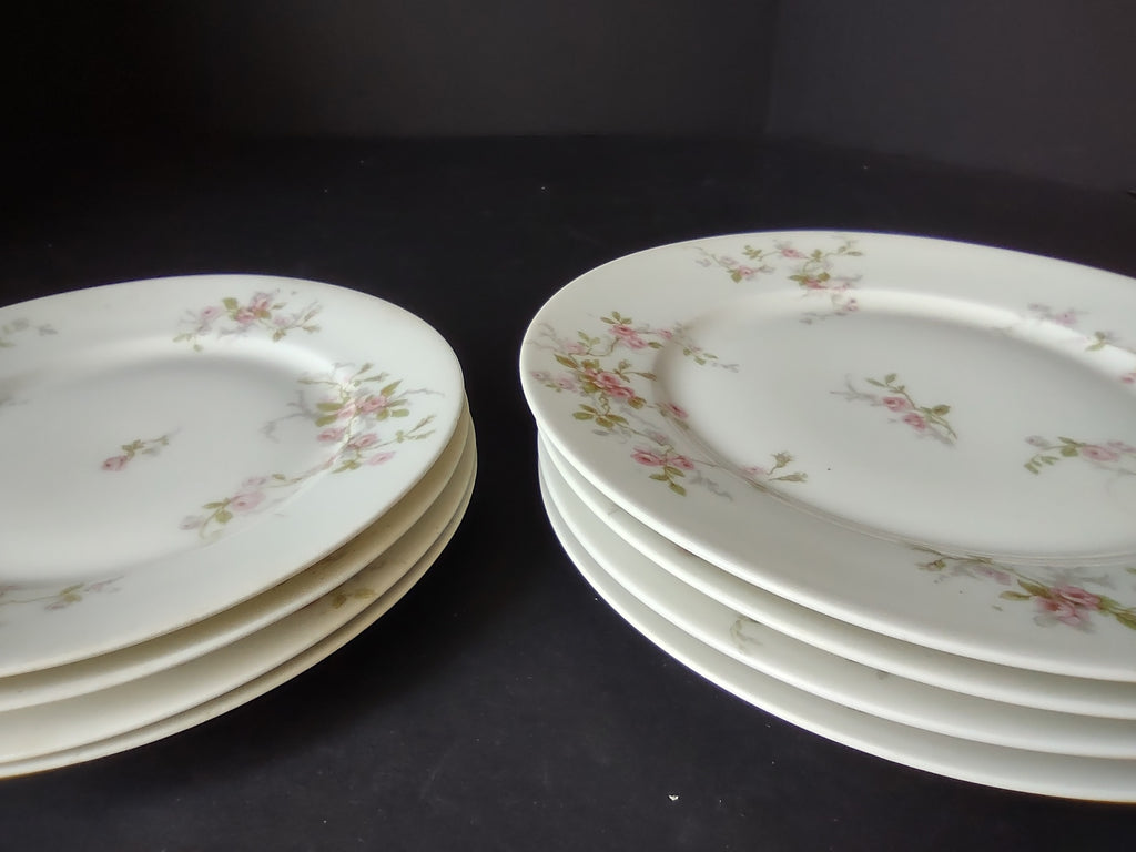Haviland Limoges 4 x Salad/Dessert & 4 x Bread/Butter Plate Grey Moss (lot 919)