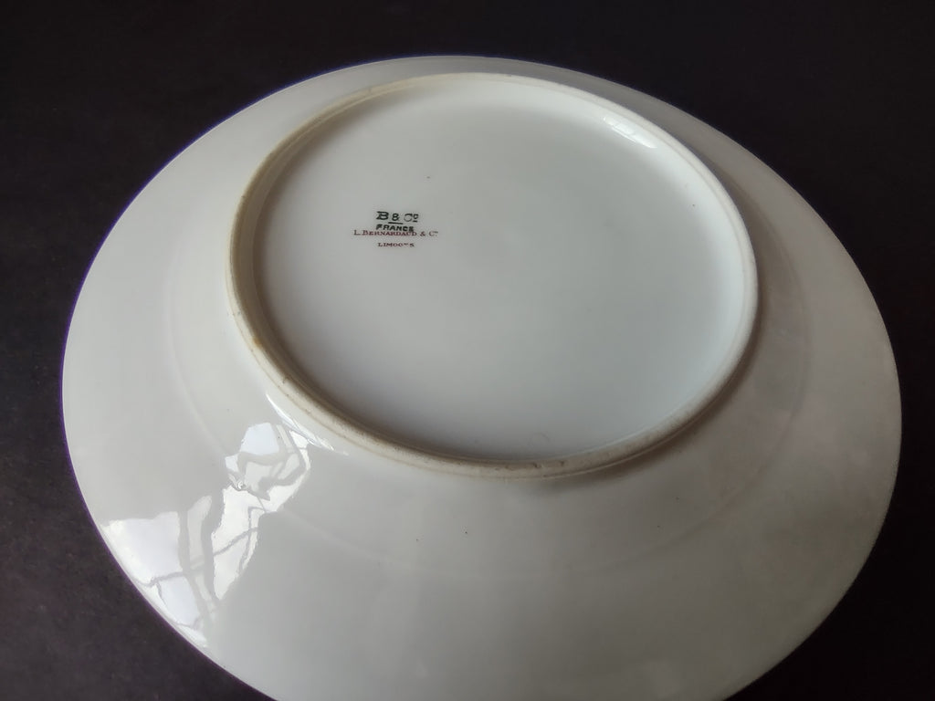 France Limoges for L. Bernardaud Double Gold Trim Roses Dessert Plate (lot 972)