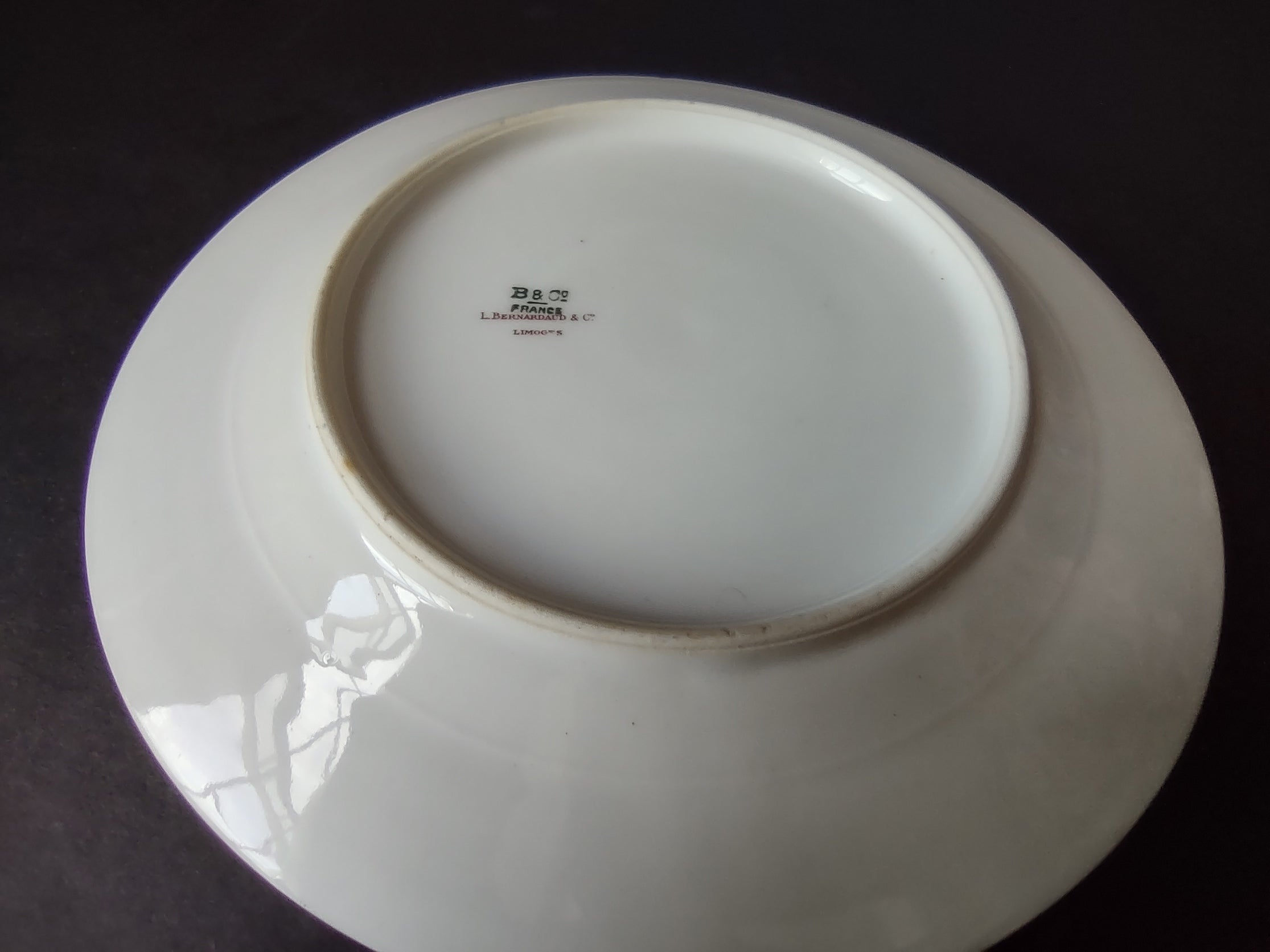 France Limoges for L. Bernardaud Double Gold Trim Roses Dessert Plate (lot 972)