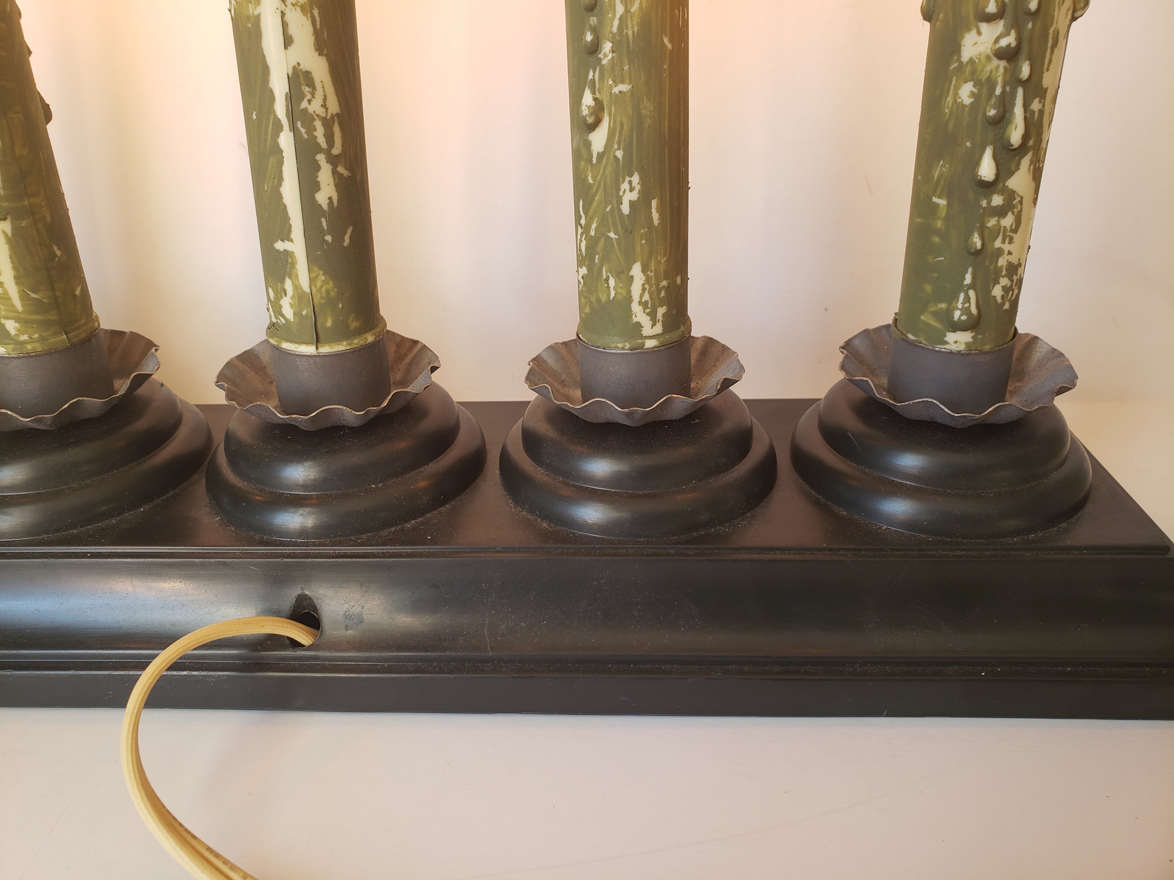 Christmas Window 5 Candle Drip White Lights Candelabra Candolier (lot 2307)