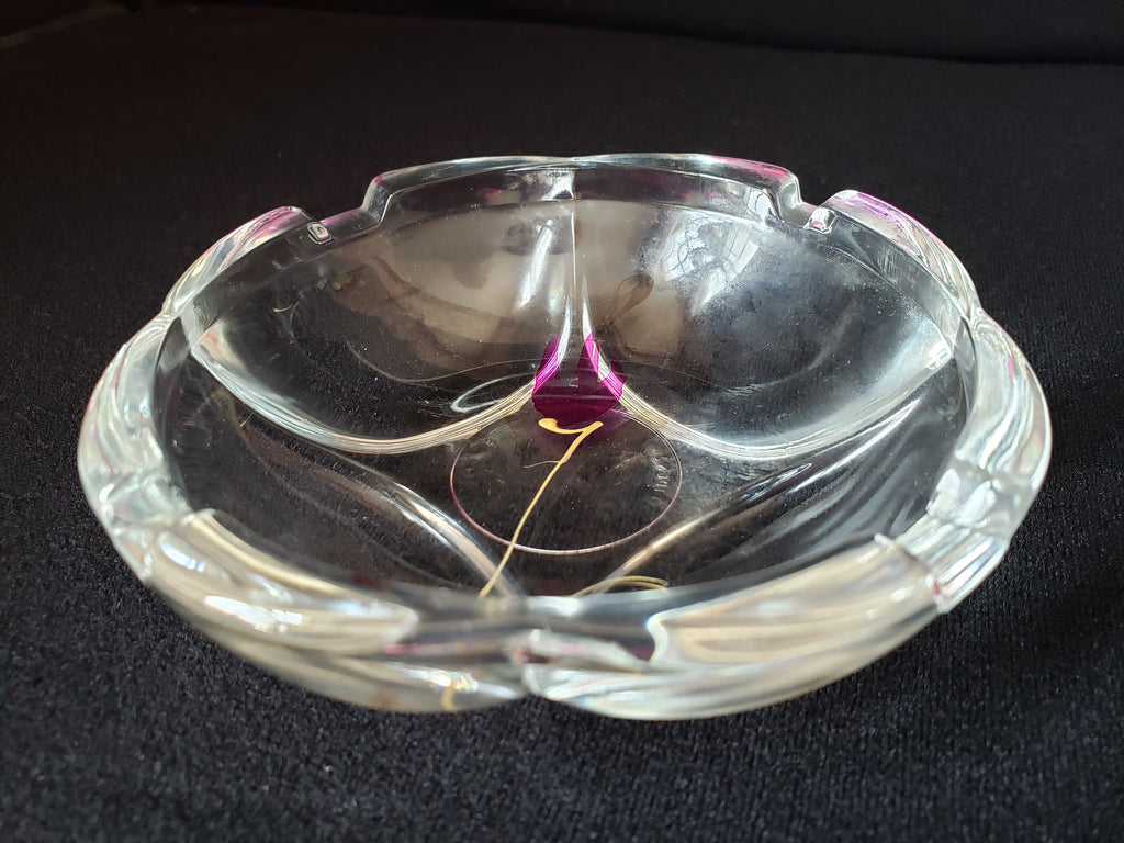 Vintage Fidenza Glass Ashtray Tulip Flower 4" (2151)